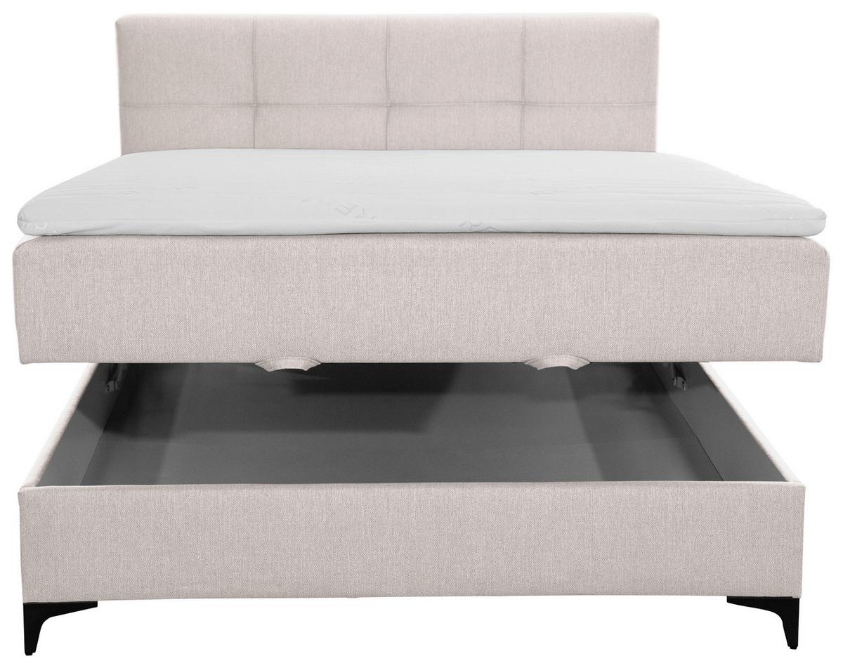 Box Krevet Freddie - bež/crna, Konvencionalno, tekstil/metal (140/200cm)