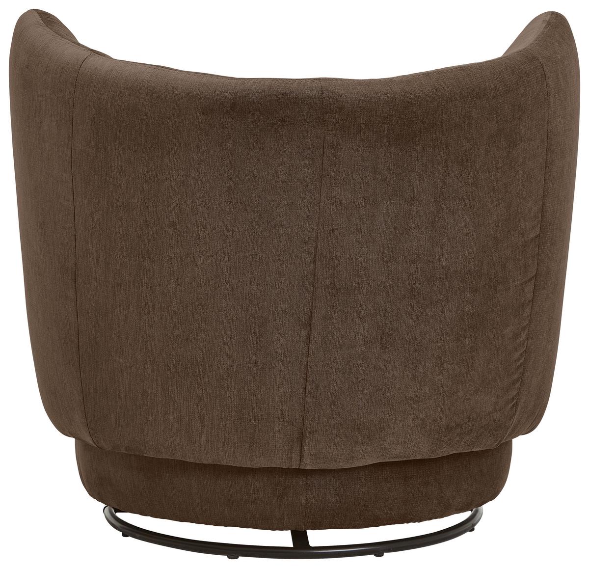 Cocktailsessel Boli Dunkelbrau - Dunkelbraun/Schwarz, Design, Textil/Metall (92/80/84cm) - Livetastic