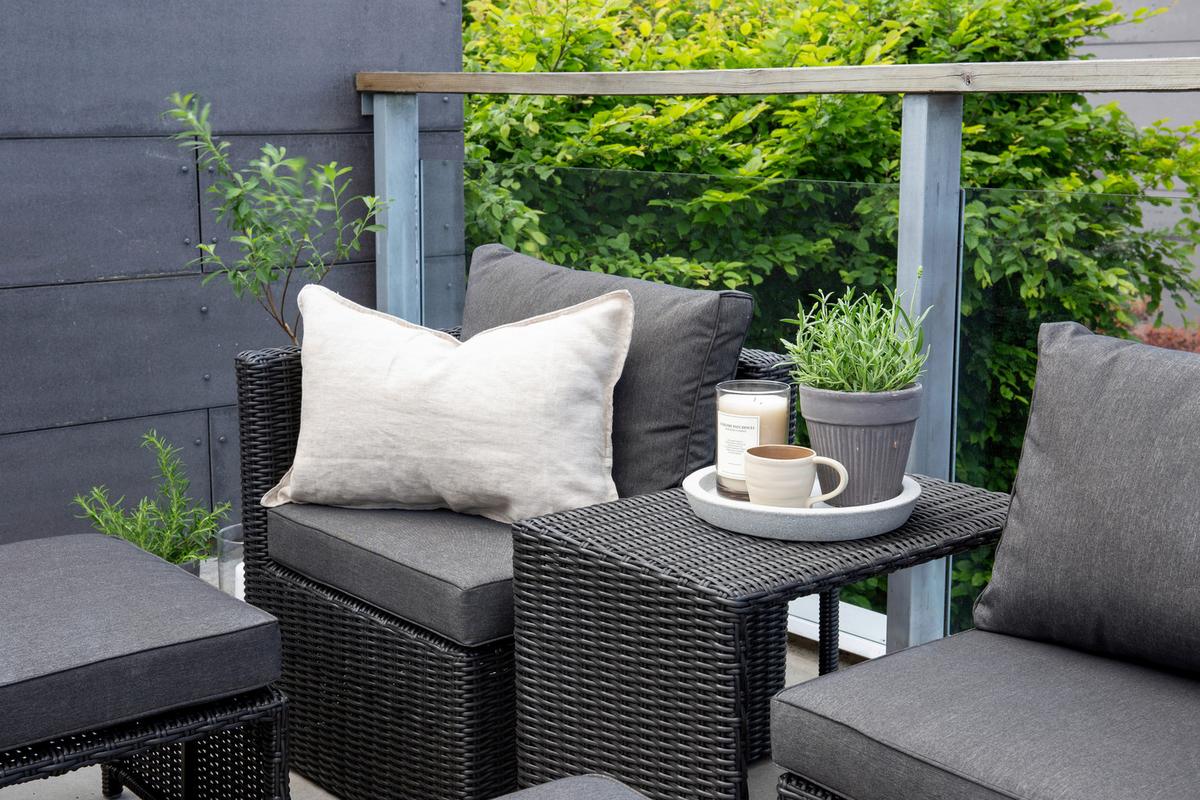 GARTENSET QUAD - Schwarz/Grau, KONVENTIONELL, Kunststoff/Metall - Gardenson