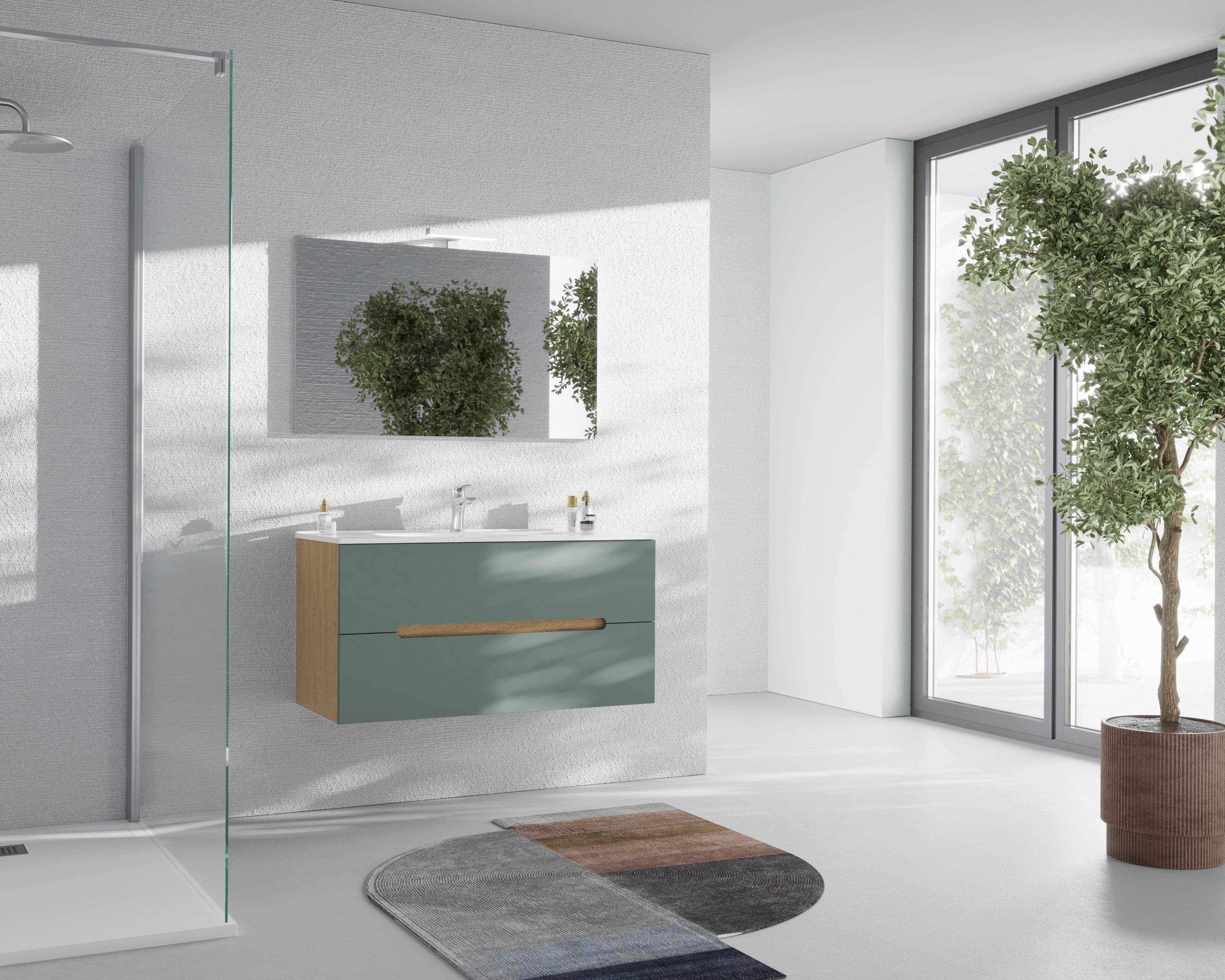 Element Ispod Umivaonika Iris - šumska zelena/divlji hrast, Moderno, drvni materijal (100/51/46cm)