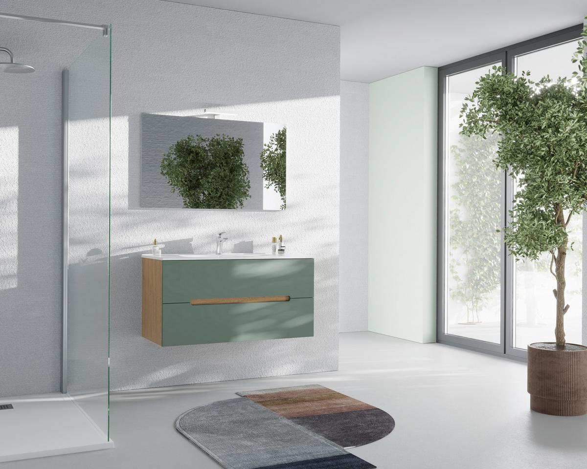 Element Ispod Umivaonika Iris - šumska zelena/divlji hrast, Moderno, drvni materijal (100/51/46cm)