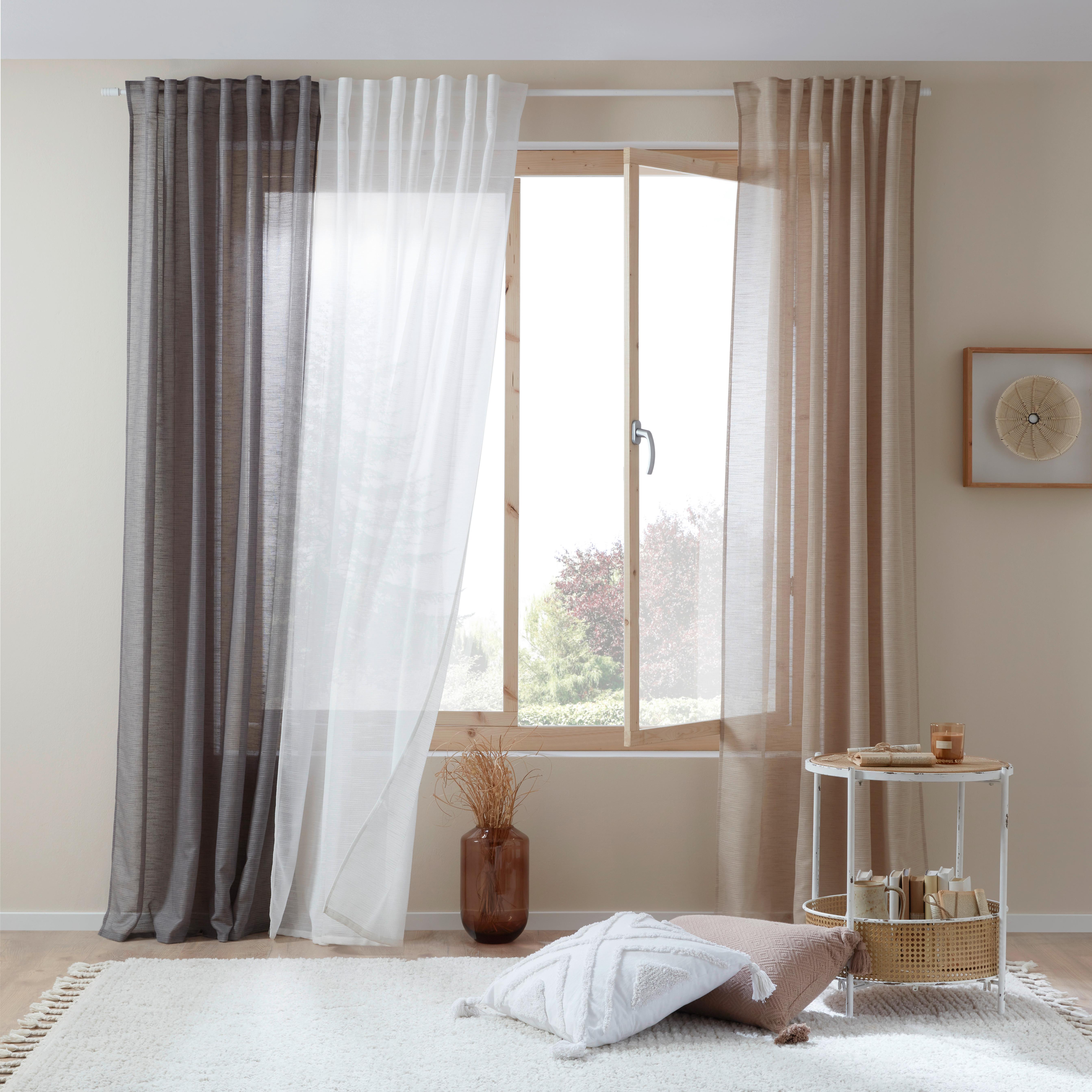 GARDINLÄNGD EVA - vit, Romantik / Lanthus, textil (140/255cm) - Premium Living