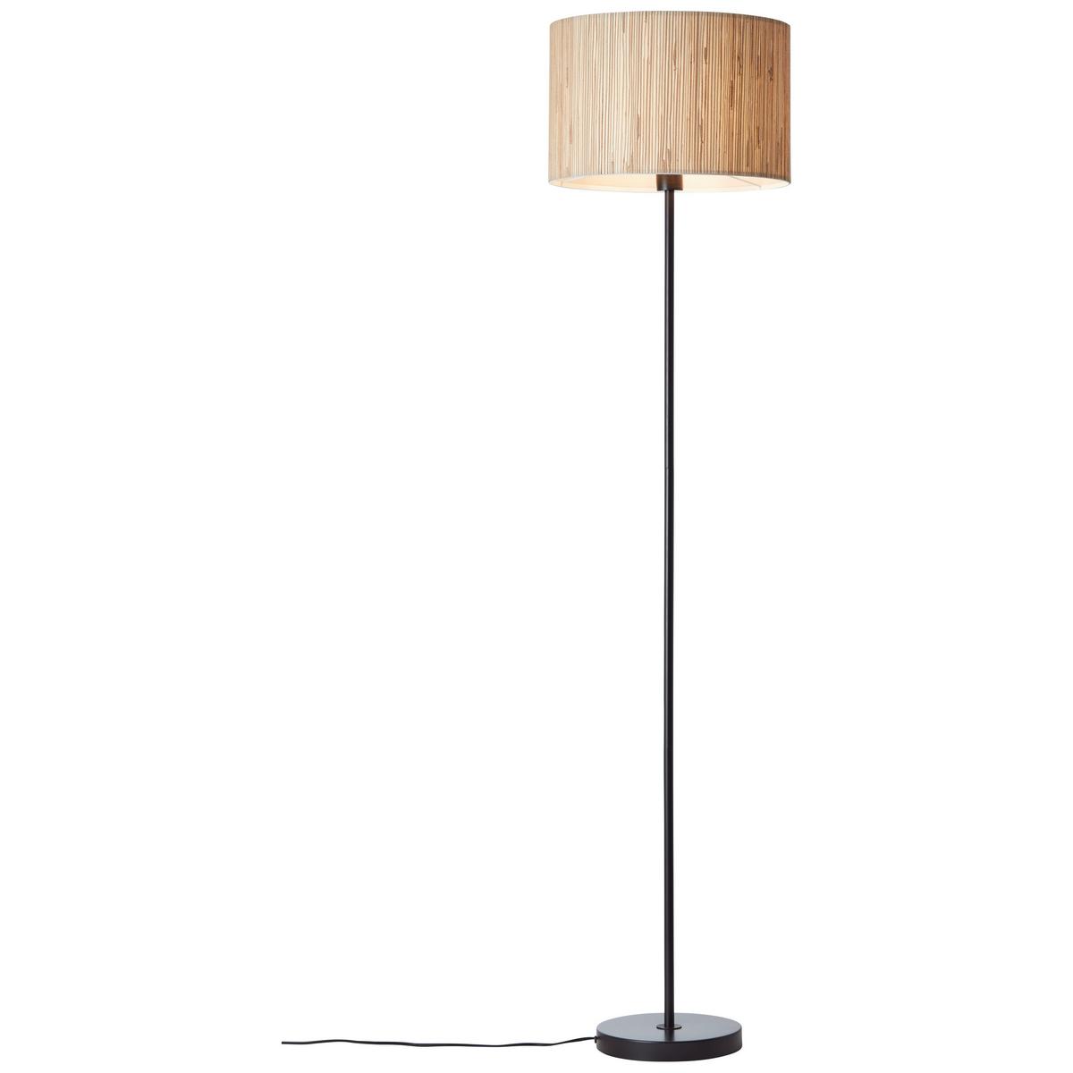 Stehleuchte Wimea max. 52 Watt - Schwarz/Naturfarben, Natur, Naturmaterialien/Metall (38/161cm) - Brilliant