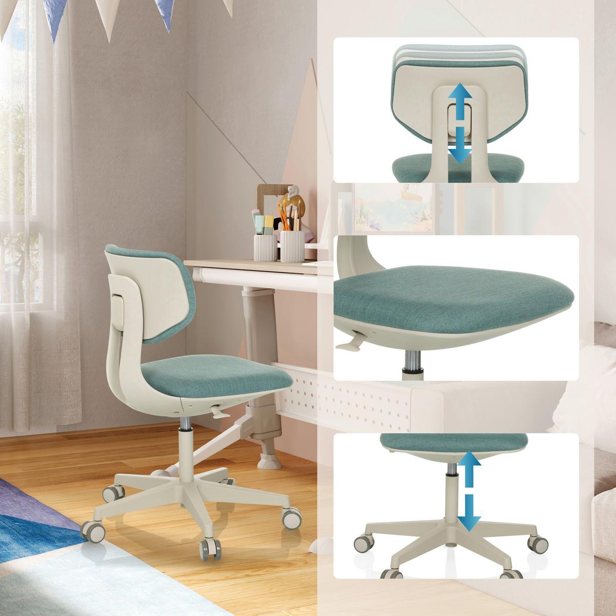 Otroški Vrtljivi Stol Kid Classic, Modra - modra/sivobela, Moderno, umetna masa/tekstil (51/72 - 87/51cm) - MID.YOU