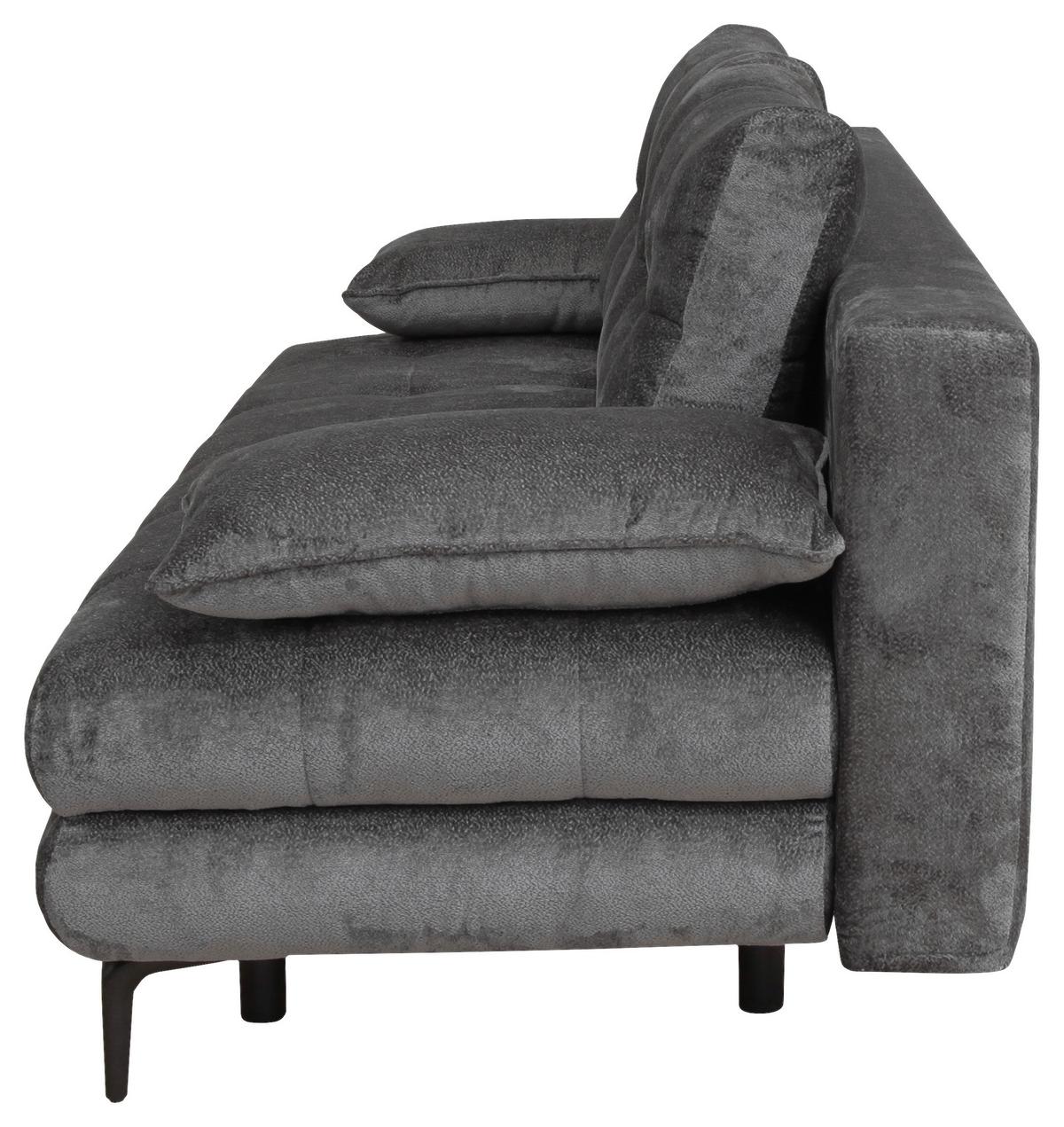 Trosjed Perla - boje grafita/crna, Konvencionalno, tekstil/metal (203/94/96cm) - Modern Living