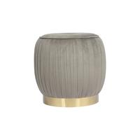 HOCKER LILJE 100 - Goldfarben/Grau, Design, Textil/Metall (43/42cm) - Kayoom