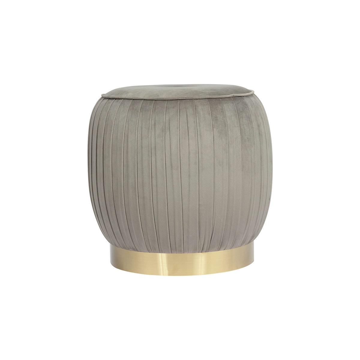 HOCKER LILJE 100 - Goldfarben/Grau, Design, Textil/Metall (43/42cm) - Kayoom