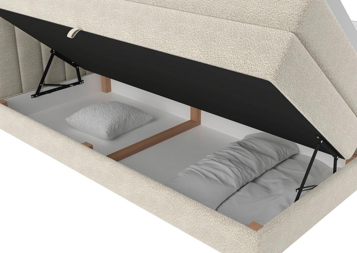 Boxspringbett Lina Beige ca. 160x200cm - Beige, KONVENTIONELL, Holz/Holzwerkstoff (160/200cm) - Premium Living