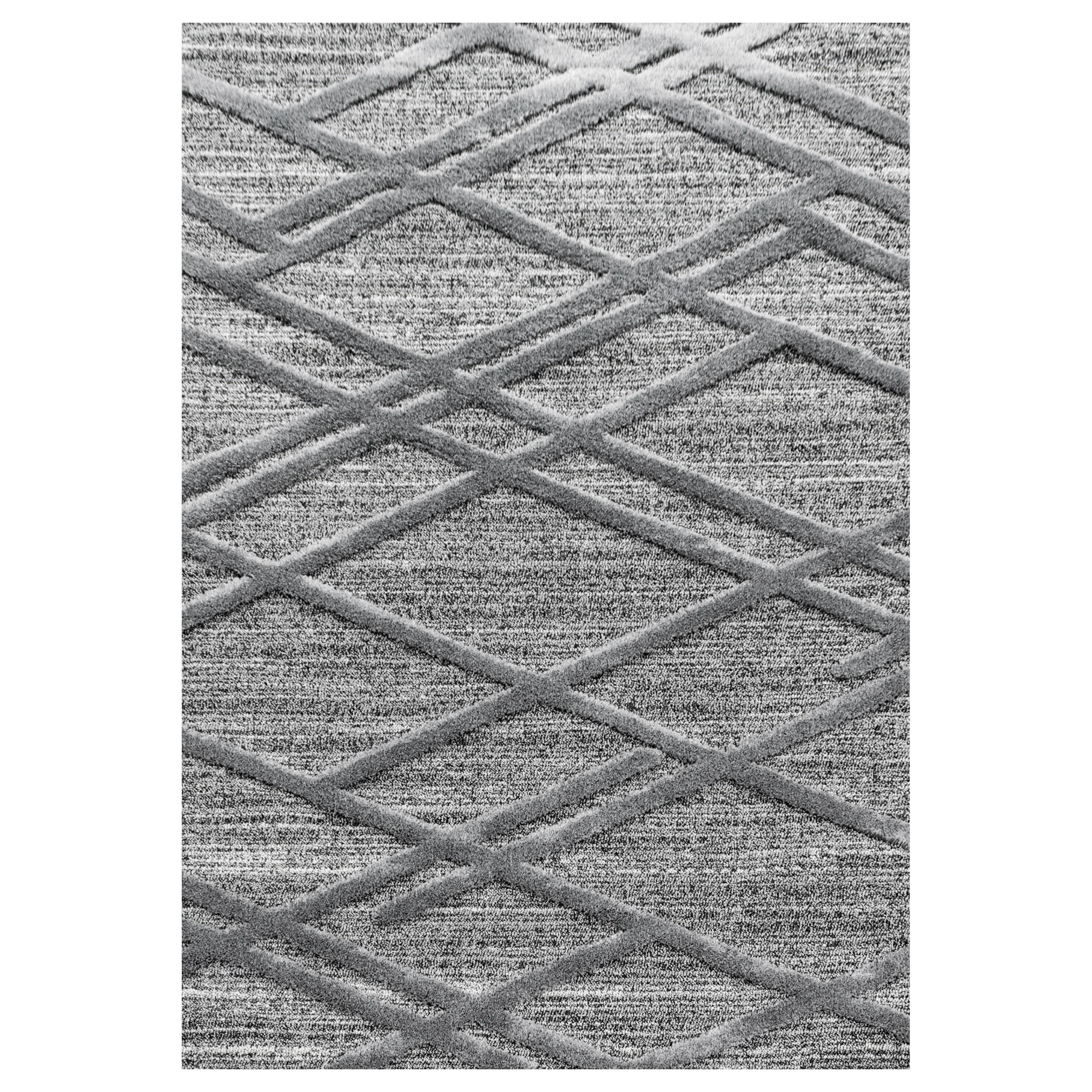 Webteppich Pisa Grau ca. 80x250cm - Grau, KONVENTIONELL, Textil (80/250cm)