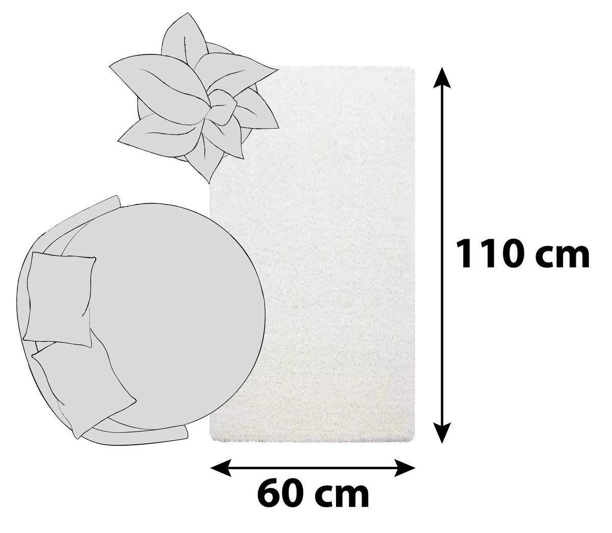 Hochflorteppich Dream Creme ca. 60x110cm - Creme, KONVENTIONELL, Textil (60/110cm) - Novel