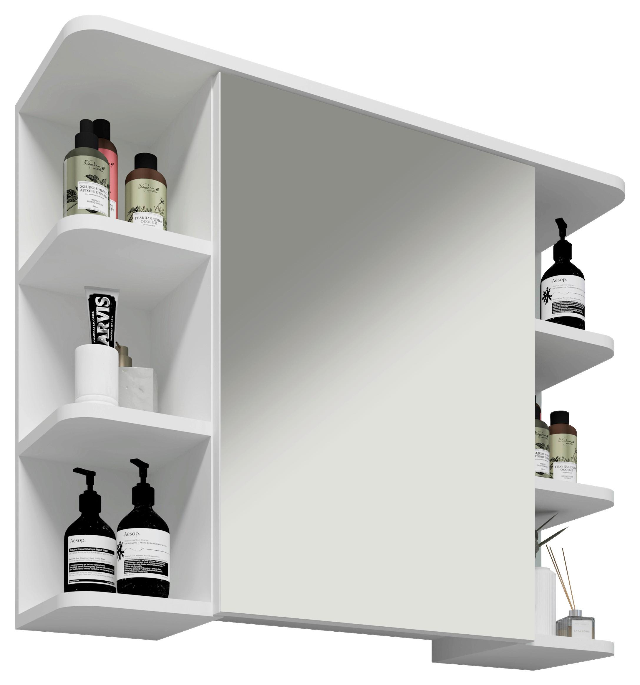 SPIEGELSCHRANK NILOSI - Weiss, Modern, Glas/Holzwerkstoff (80/64/21cm) - MID.YOU