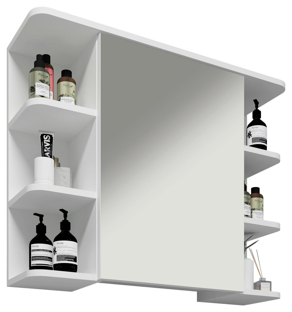 SPIEGELSCHRANK NILOSI - Weiss, Modern, Glas/Holzwerkstoff (80/64/21cm) - MID.YOU