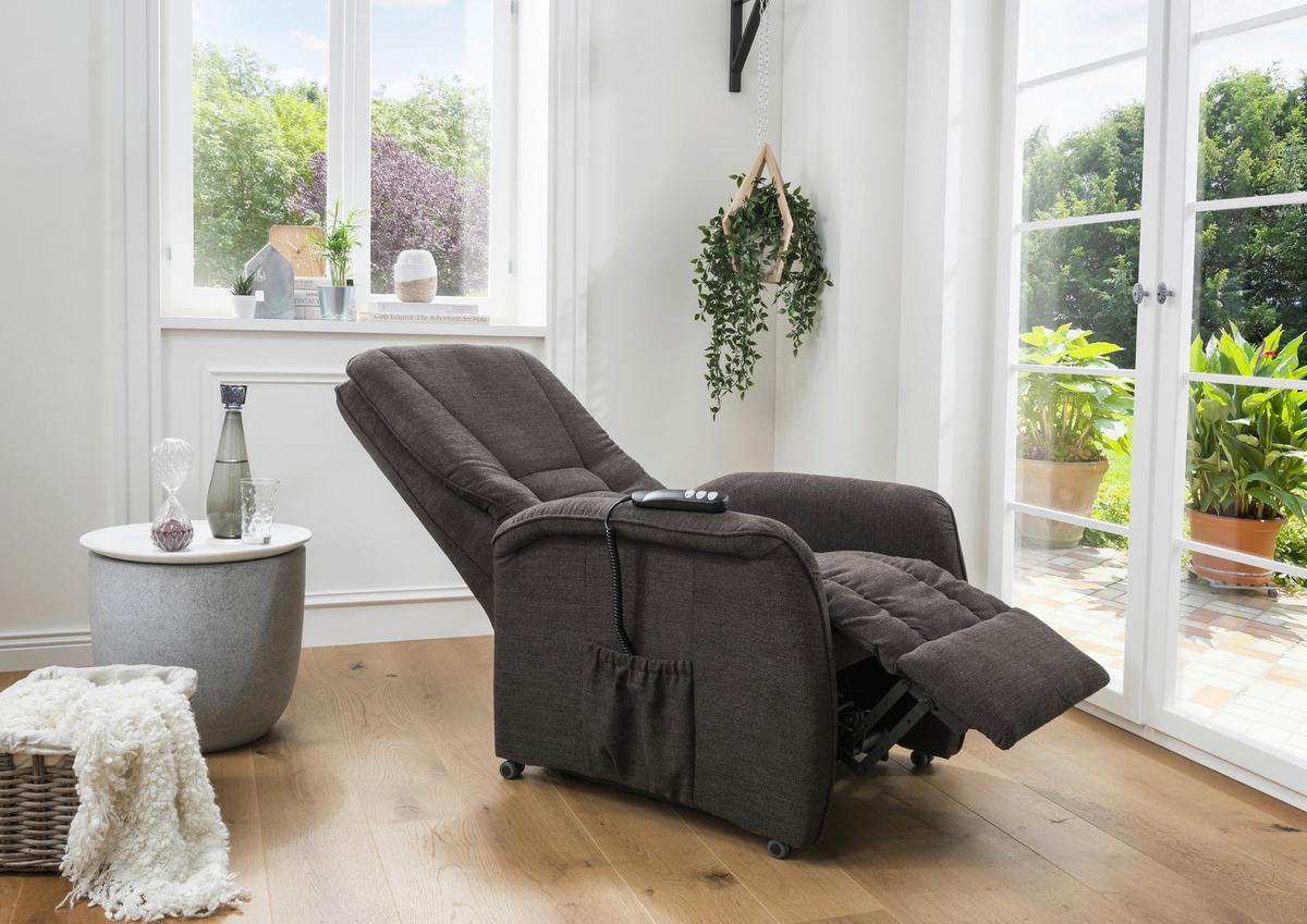 Relaxsessel Harry Dunkelbraun Nylon/Struktur - Dunkelbraun/Schwarz, Design, Kunststoff/Textil (77/107/88cm) - Livetastic