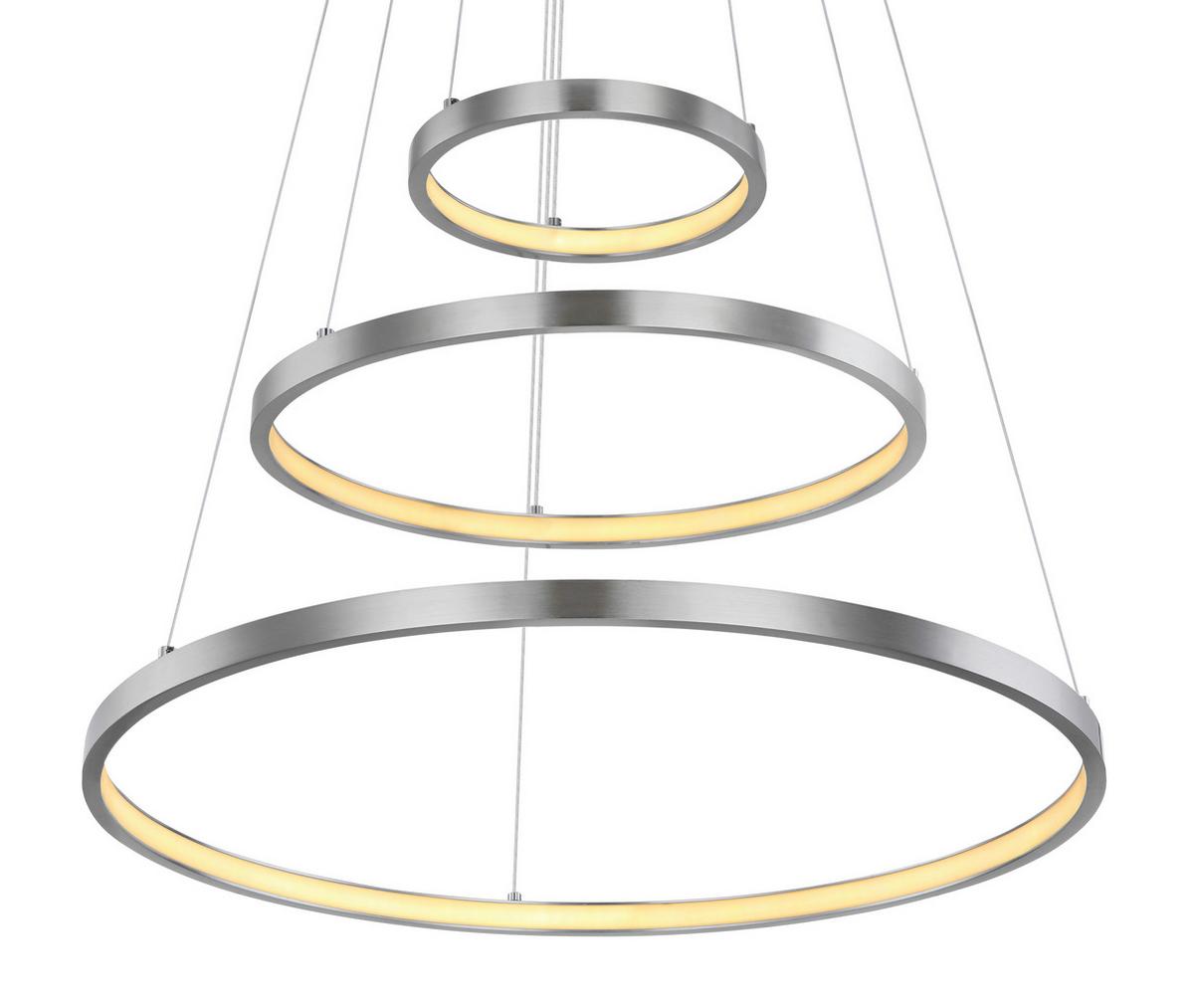 Viseča Led-svetilka Ralph, S Sijalko - barve niklja/opal, Basics, kovina/umetna masa (51/120cm) - Globo