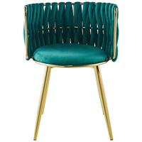 ARMLEHNSTUHL-SET MELLY 125 - Goldfarben/Grün, Design, Kunststoff/Metall (57/80/53cm) - Kayoom