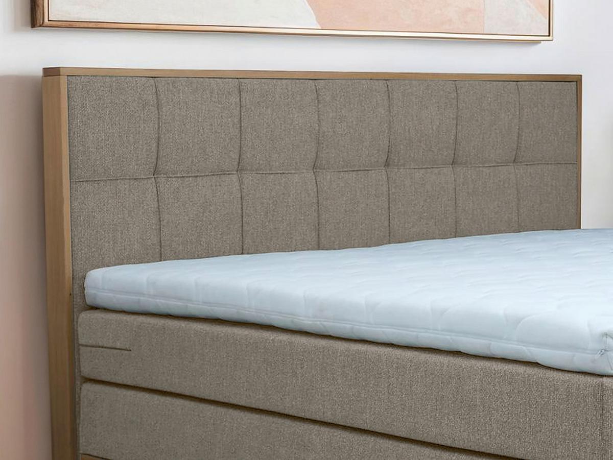 Boxspringbett Cloud Taupe ca. 180x200cm - Taupe/Eichefarben, KONVENTIONELL, Holz/Holzwerkstoff (180/200cm) - Premium Living