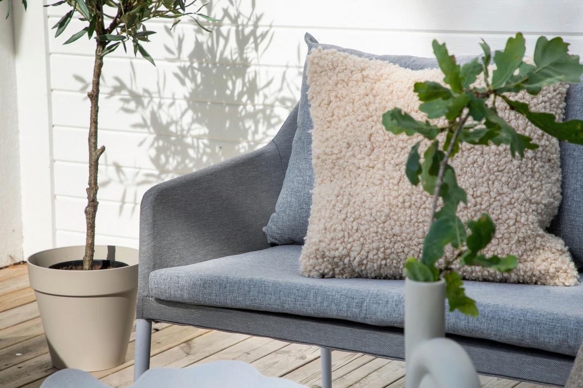 LOUNGEGARNITUR SPOGA - Weiß/Grau, KONVENTIONELL, Glas/Textil - Gardenson