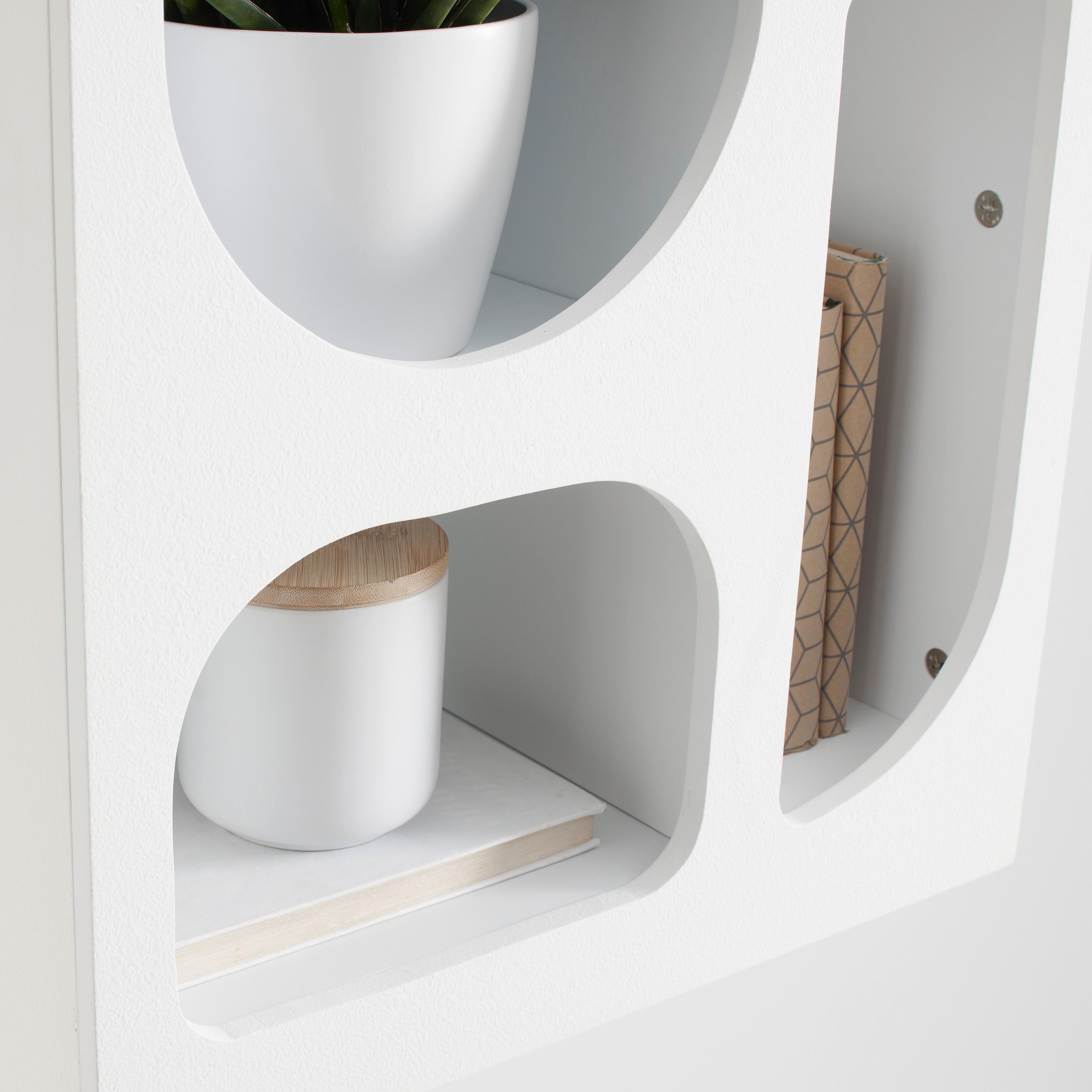 HYLLA SETTO -TREND- - vit, Romantik / Lanthus, trämaterial (45/75/31cm) - Premium Living