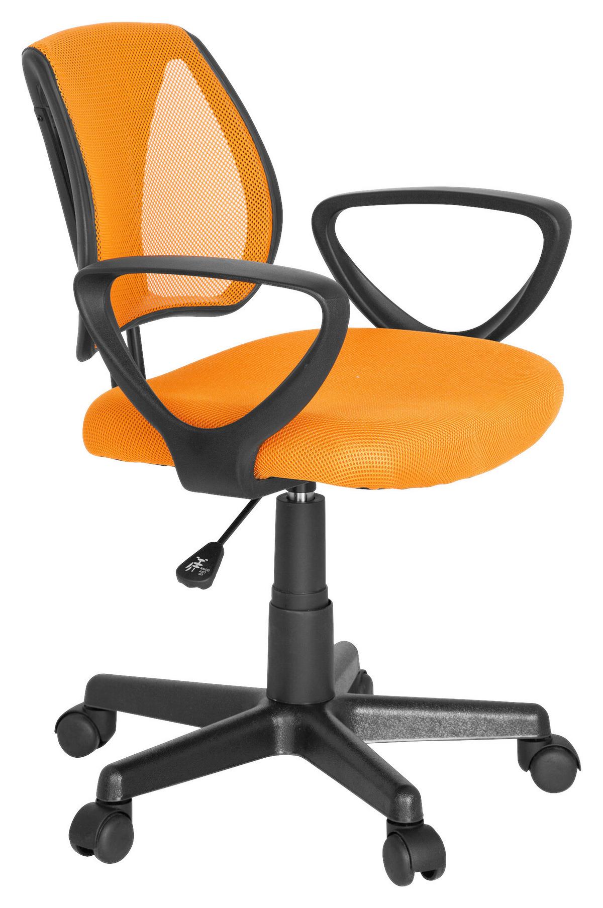 Jugenddrehstuhl Kiddy CD ca. 58x75-92x45 cm Orange - Schwarz/Orange, Basics, Kunststoff (58/75-92/45cm) - MID.YOU