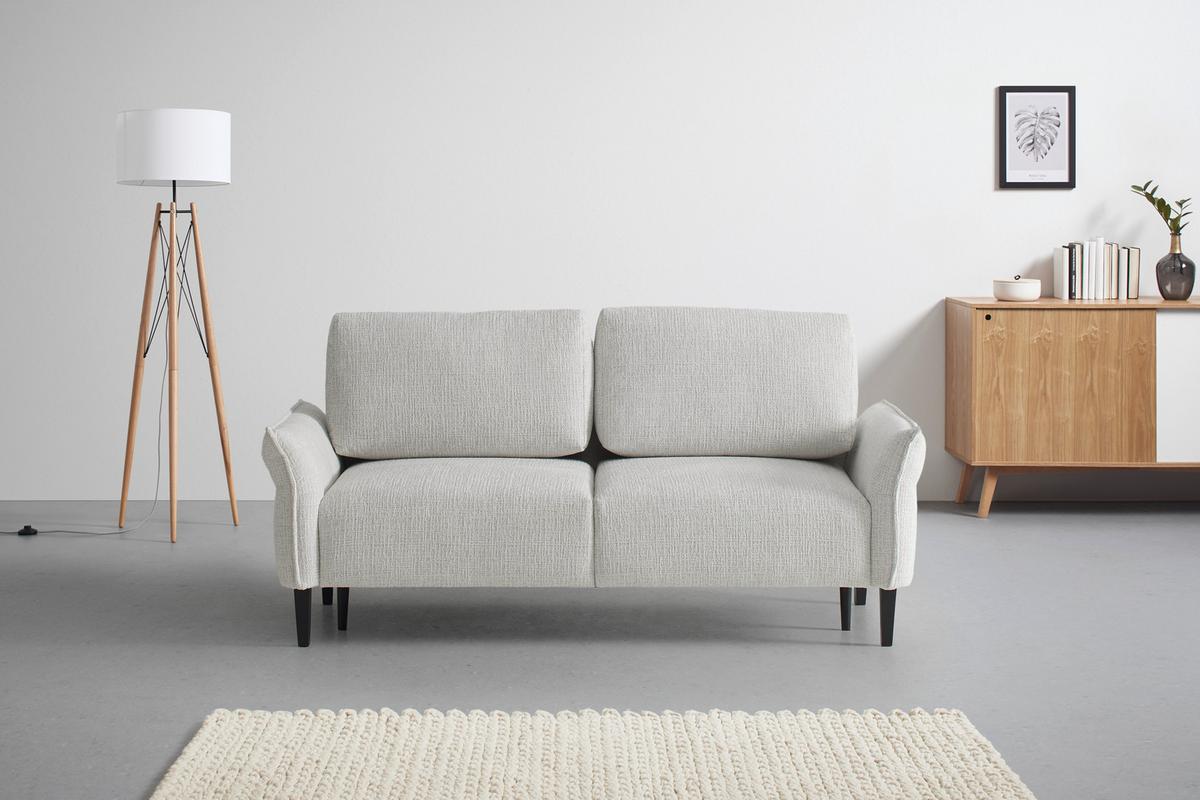 3-Sitzer-Sofa Custom Creme - Creme/Schwarz, MODERN, Holz/Textil (183/85/92cm) - Mömax