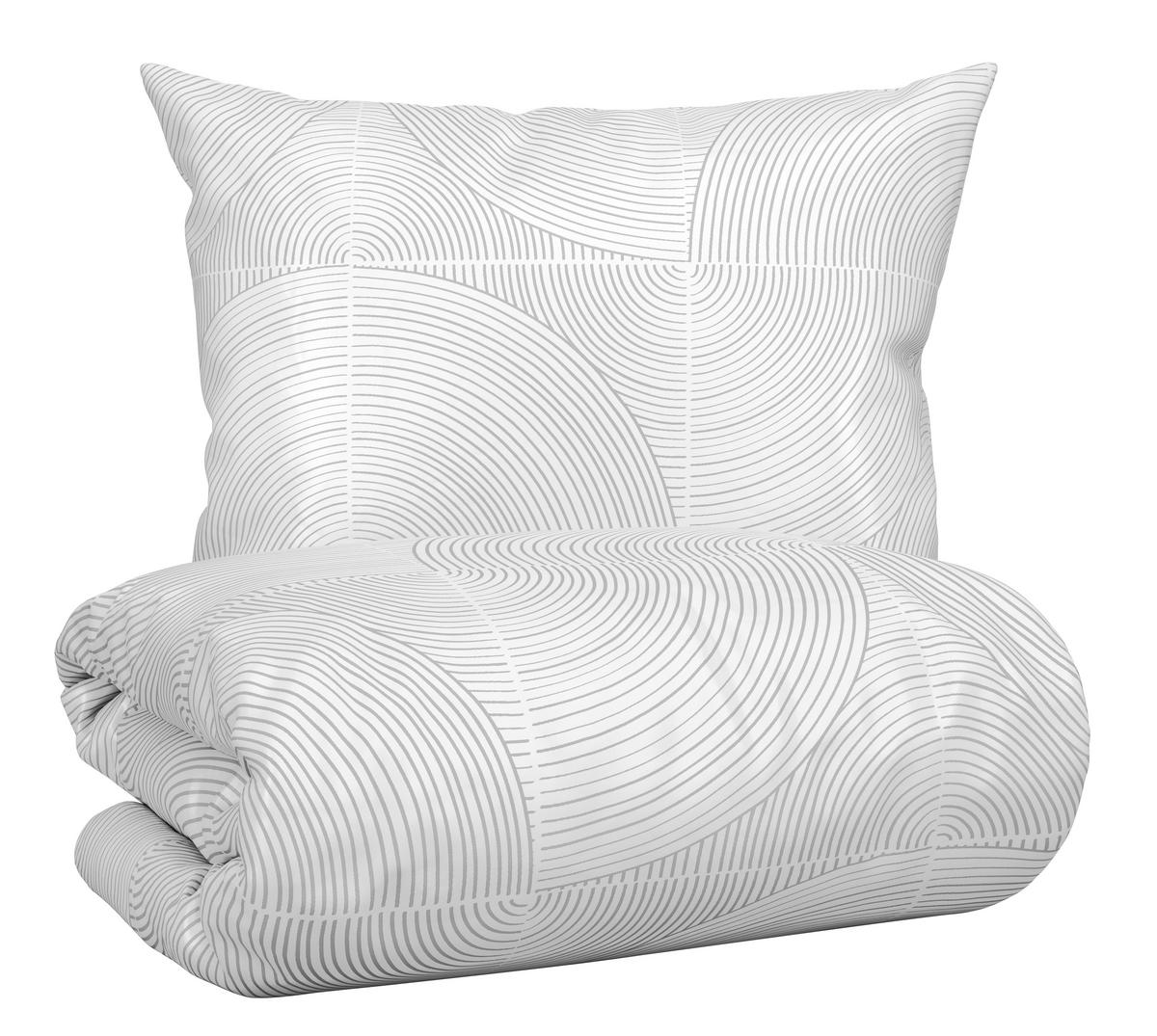 BETTWÄSCHESET CIRCLES - Hellgrau, Modern, Textil (160/210cm) - Modern Living