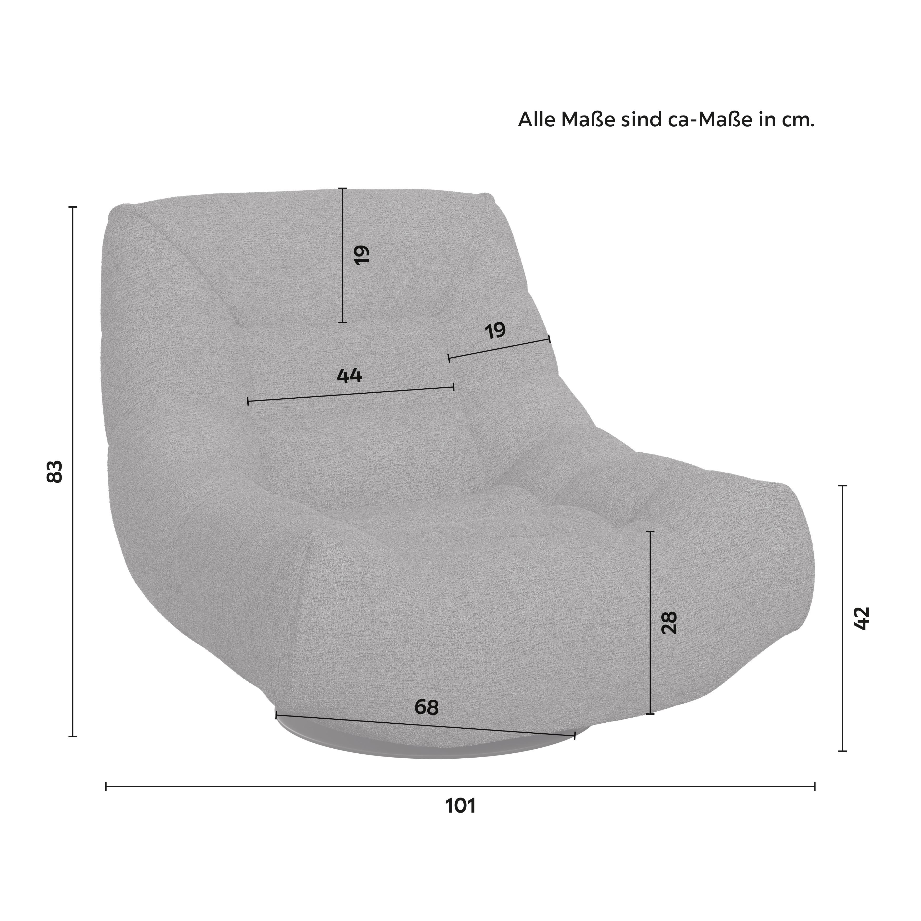RELAXFÅTÖLJ LORENA - svart, Modern, metall/textil (101/83/95cm) - Bessagi Home