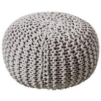 PUF BERGEN - kolor srebrny/szary, Trend, tkanina (55/55/35cm) - Linea Natura