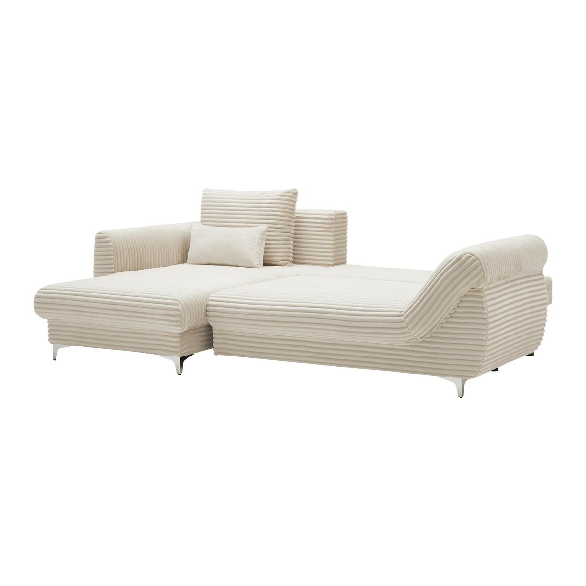 Wohnlandschaft Atlantis Lux Creme - Silberfarben/Goldfarben, LIFESTYLE, Holz/Holzwerkstoff (175/263cm) - Mömax