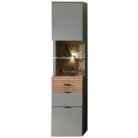 Vitrine Memphis Grün/Eiche Artisan - Schwarz/Eiche Artisan, MODERN, Holzwerkstoff/Metall (45/200/36cm) - Premium Living