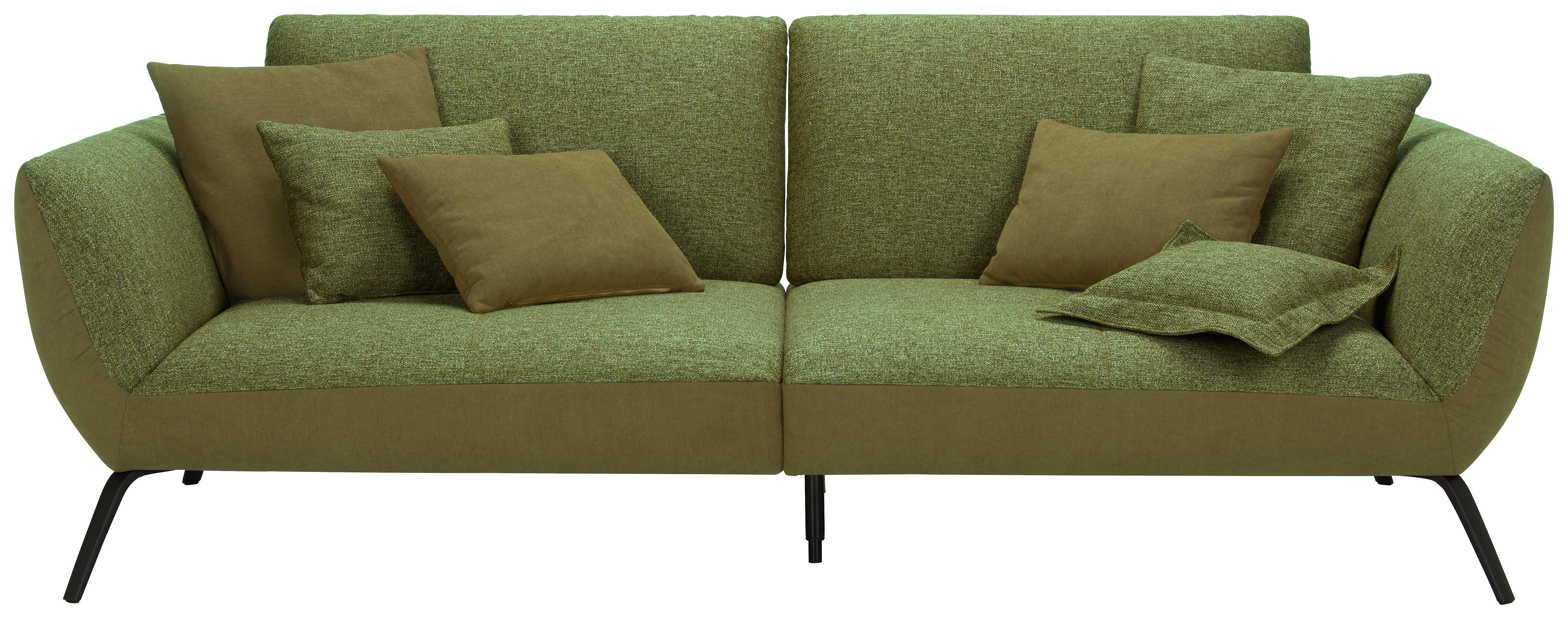 Bigsofa Trendy Olivgrün - Schwarz/Olivgrün, MODERN, Holzwerkstoff (260/93/124cm) - Premium Living