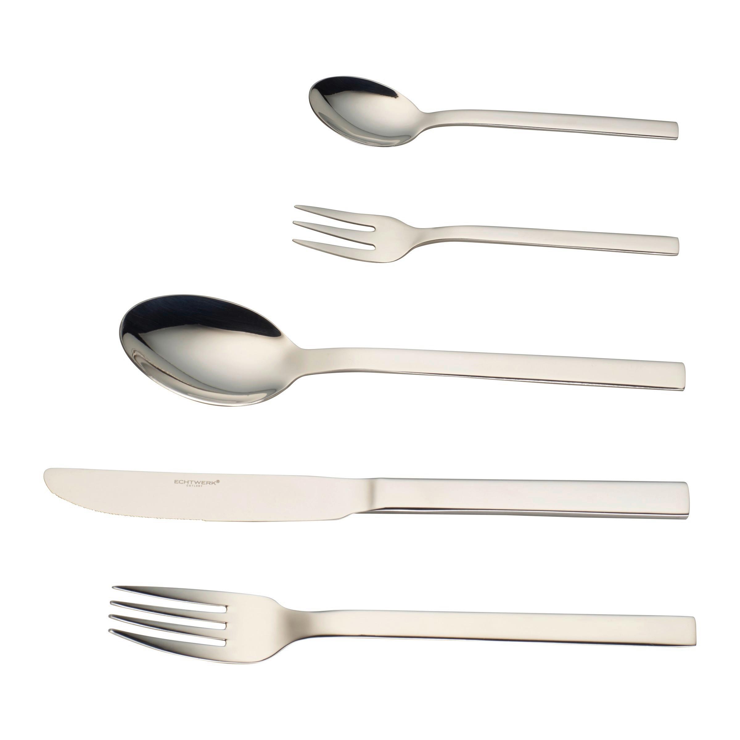 Besteckset Milos Silberfarben 30-teilig - Silberfarben, Basics, Metall - Echtwerk
