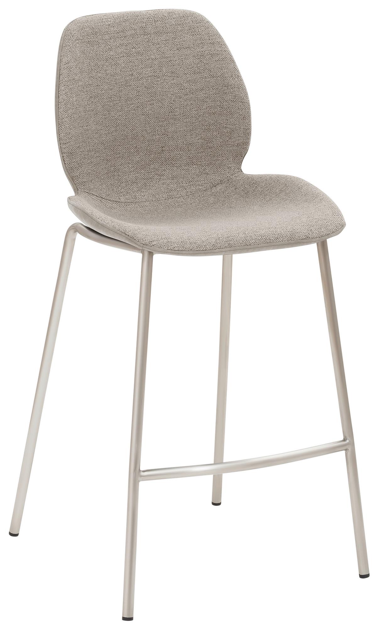 Barhocker My Solo ca. 49x97 cm Hellgrau - Edelstahlfarben/Hellgrau, KONVENTIONELL, Textil/Metall (49/97/53cm) - Livetastic