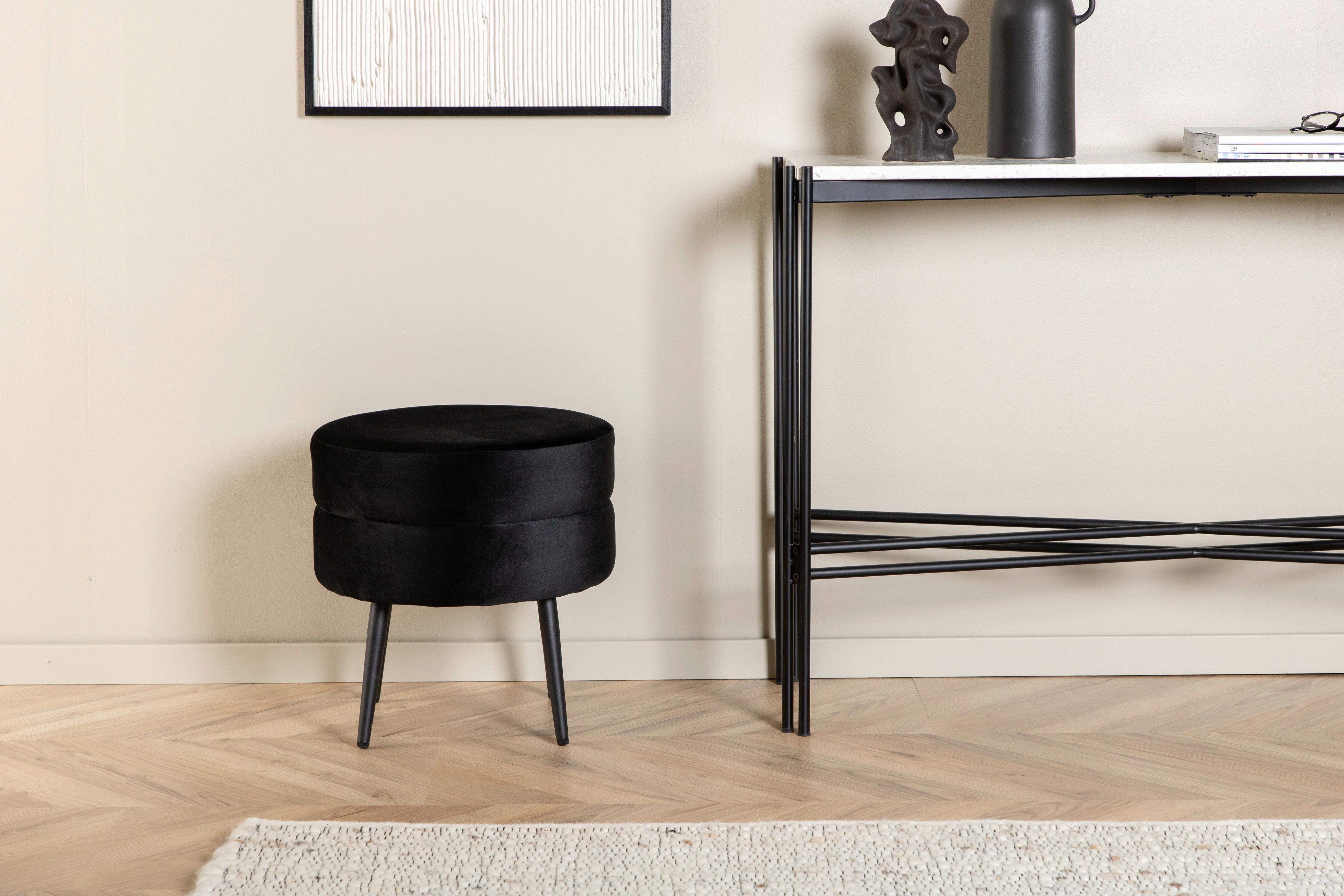 HOCKER POT - Schwarz, Design, Textil/Metall (40/40/40cm) - Livetastic