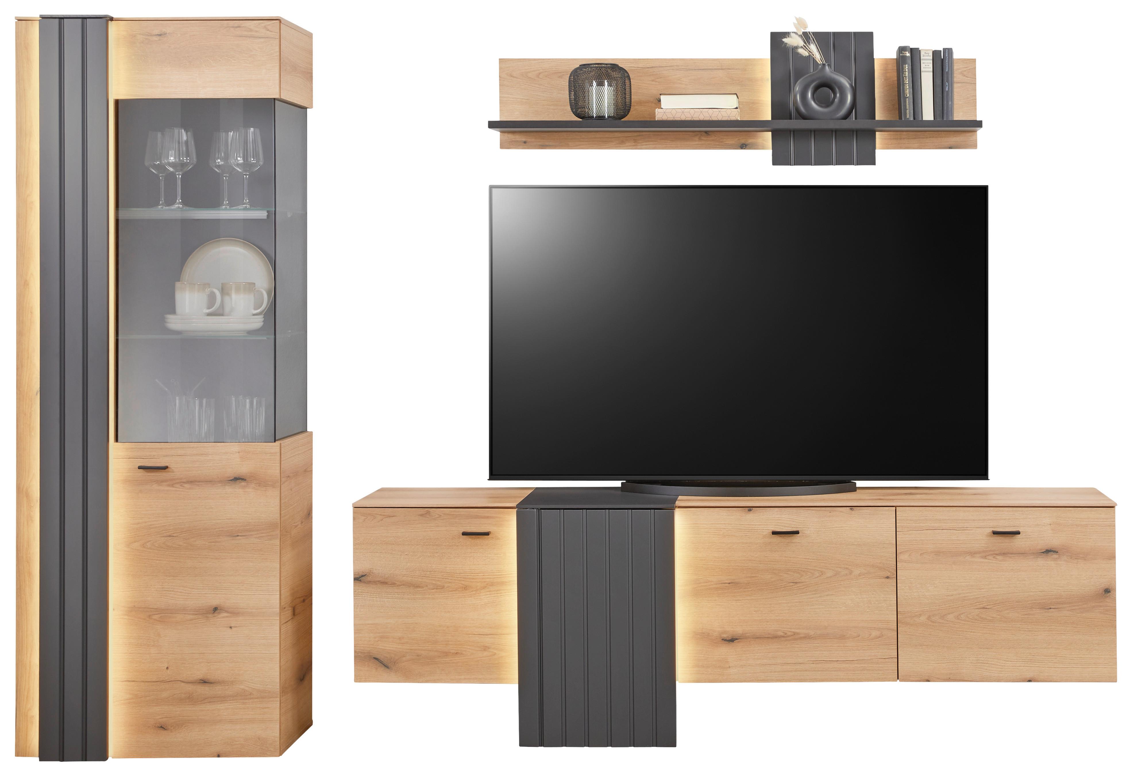 MEDIABÄNK VERDANA -TOP- - Modern, metall/trämaterial (208/66/45cm) - Mömax