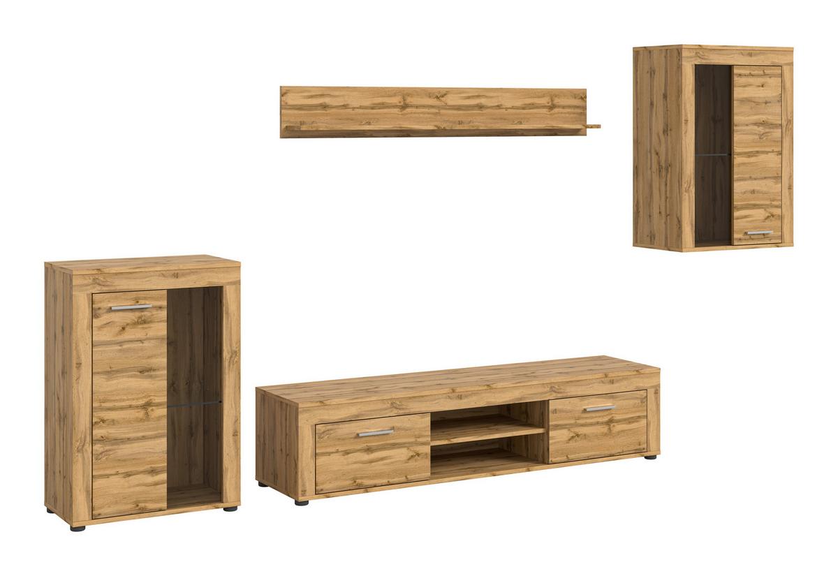 ANSAMBLU MOBILIER CAMERA DE Z JAM - stejar Wotan, Design, sticlă/material pe bază de lemn (310/169/35cm) - Modern Living