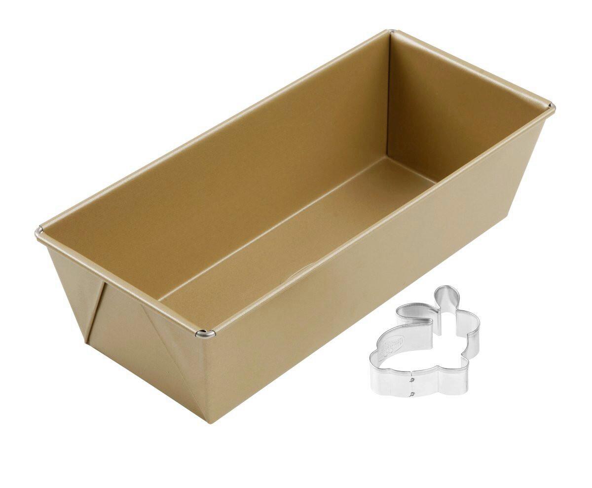 PROSTOKĄTNA FORMA DO PIECZENIA 1873 - kolor złoty, Basics, metal (25cm) - Dr.Oetker