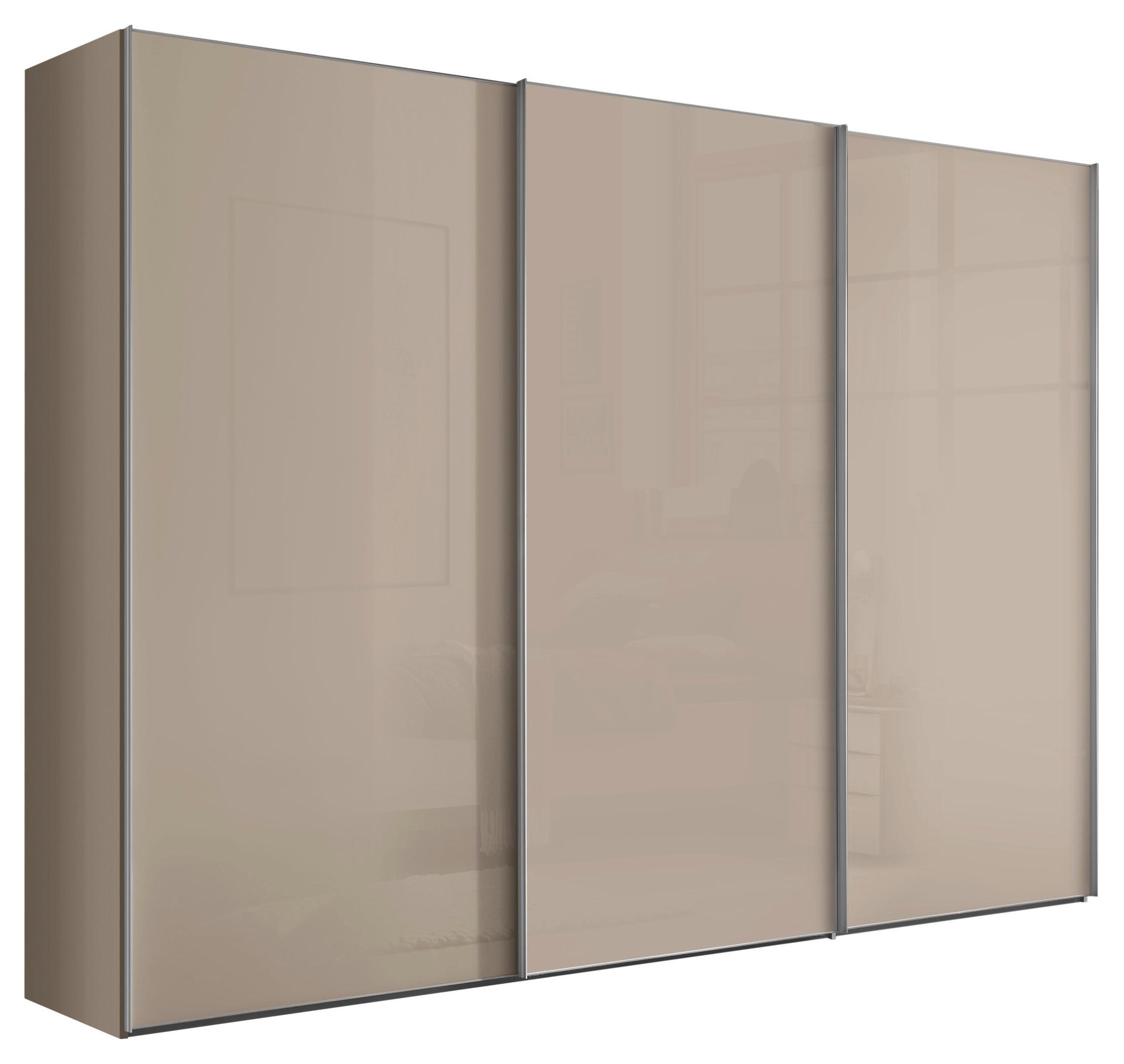 Schwebetürenschrank Lumos Sandfarben - Sandfarben/Alufarben, KONVENTIONELL, Glas/Holzwerkstoff (249/222/68cm) - Premium Living