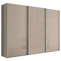 Schwebetürenschrank Lumos Sandfarben - Sandfarben/Alufarben, KONVENTIONELL, Glas/Holzwerkstoff (249/222/68cm) - Premium Living