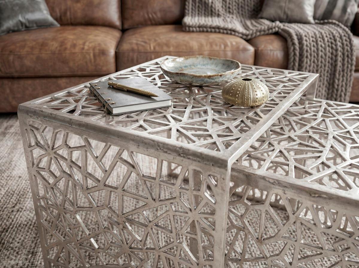 Set De Măsuțe Suprapuse Wl7.504 - argintiu, Design, metal (50/40/40/35/40/35cm) - MID.YOU