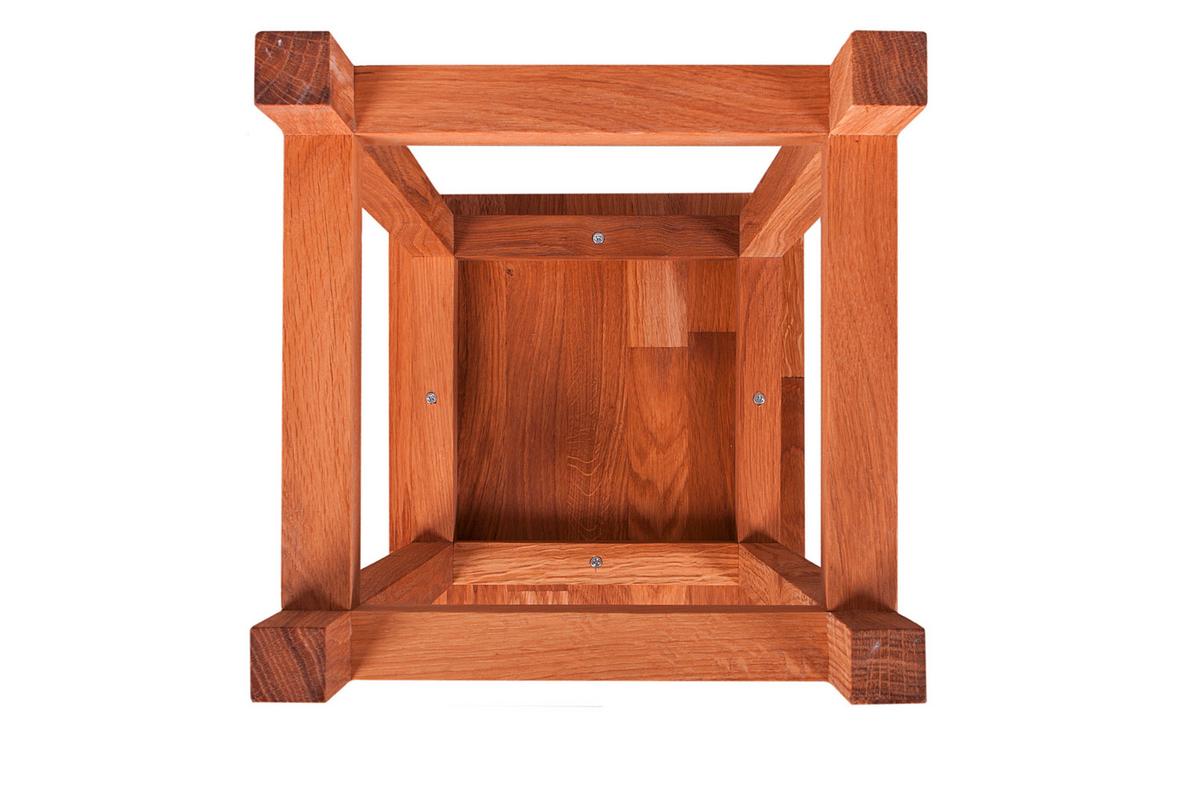 Universalhocker Echtholz Eiche massiv H: 60 cm - Eichefarben, Basics, Holz (30/60/30cm) - Gardenson