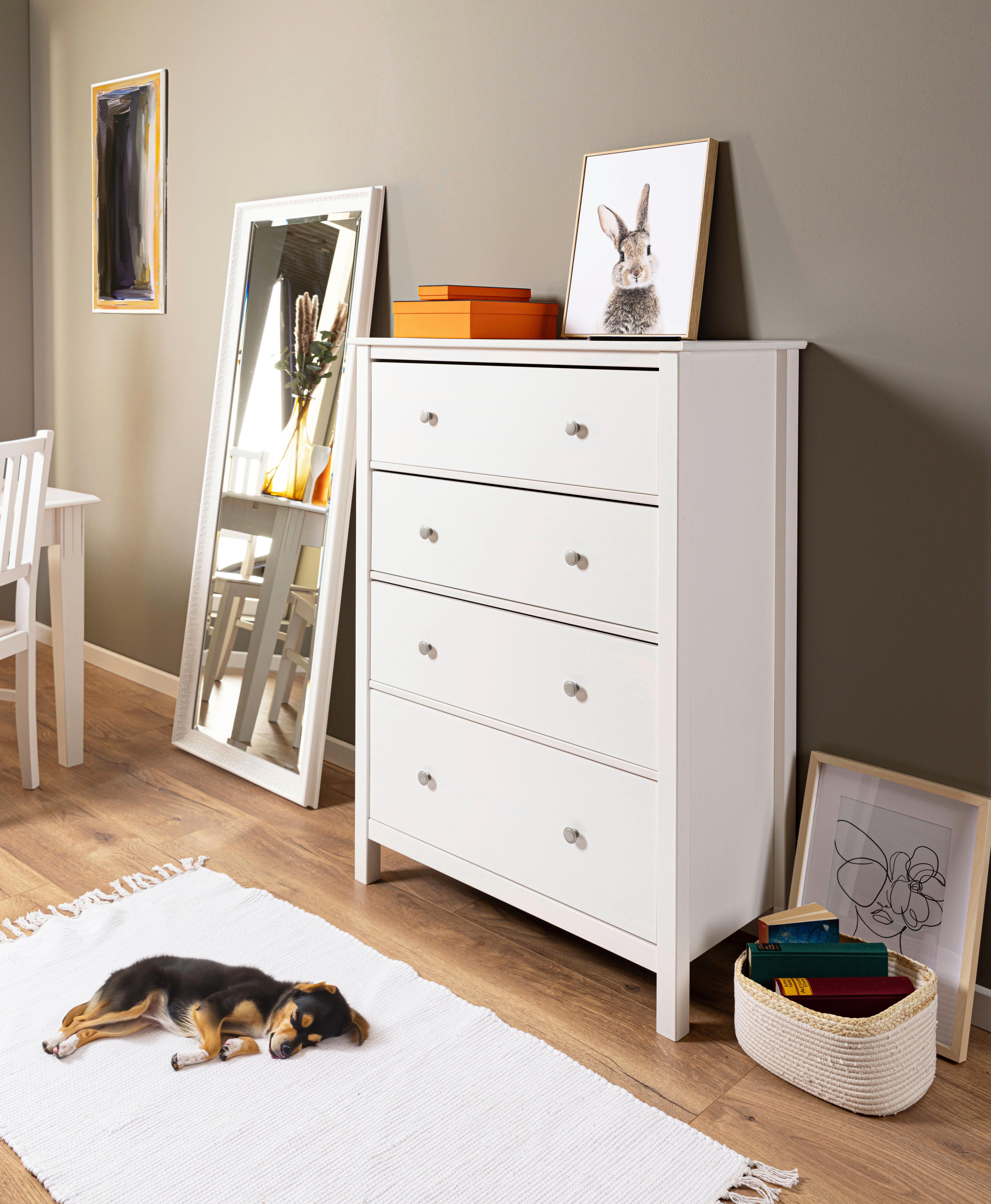 Kommode Chilly Home ca. 82x120x40 cm Weiß - Weiß/Grau, Design, Holz/Metall (82/120/39,5cm) - Livetastic