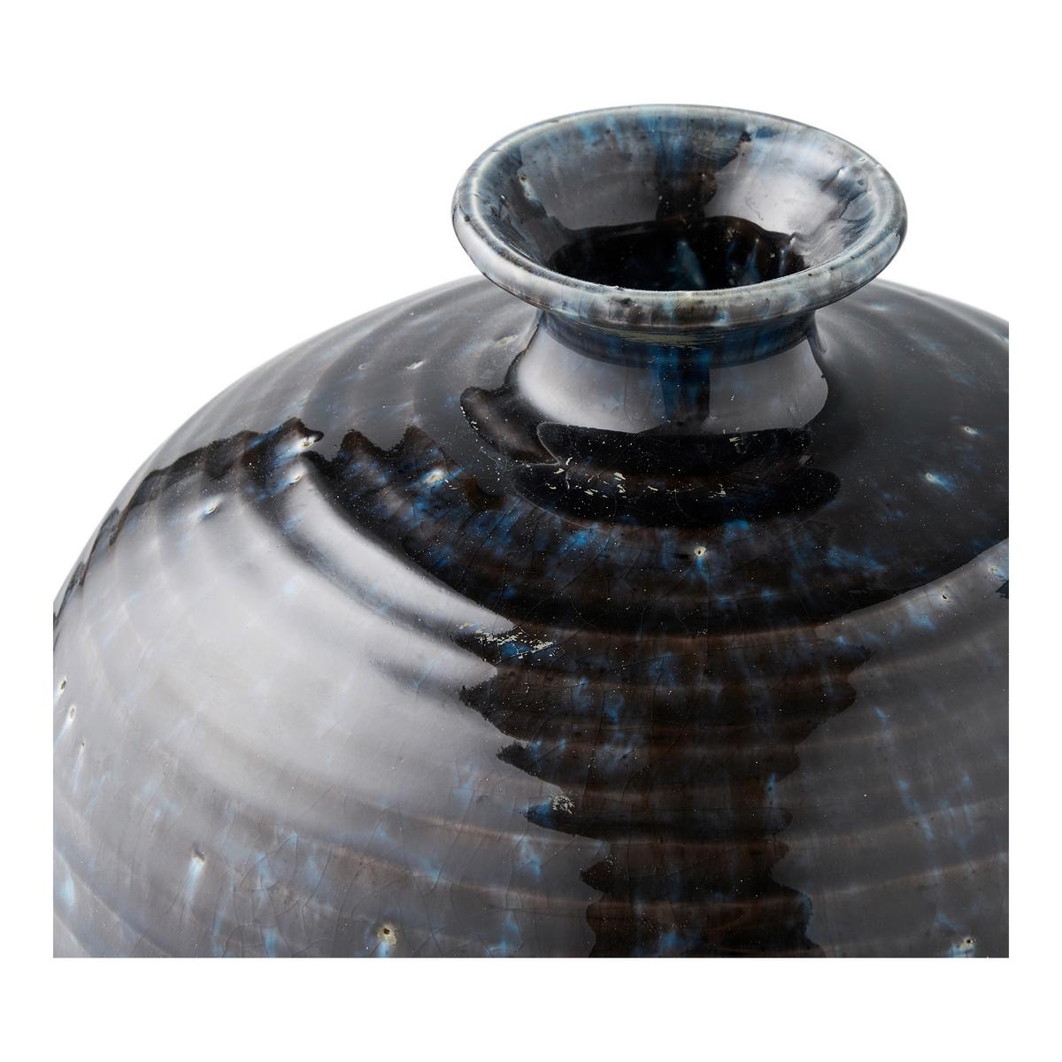 Vase Braun/Dunkelblau - Braun/Dunkelblau, Basics, Keramik (27/44,5cm)