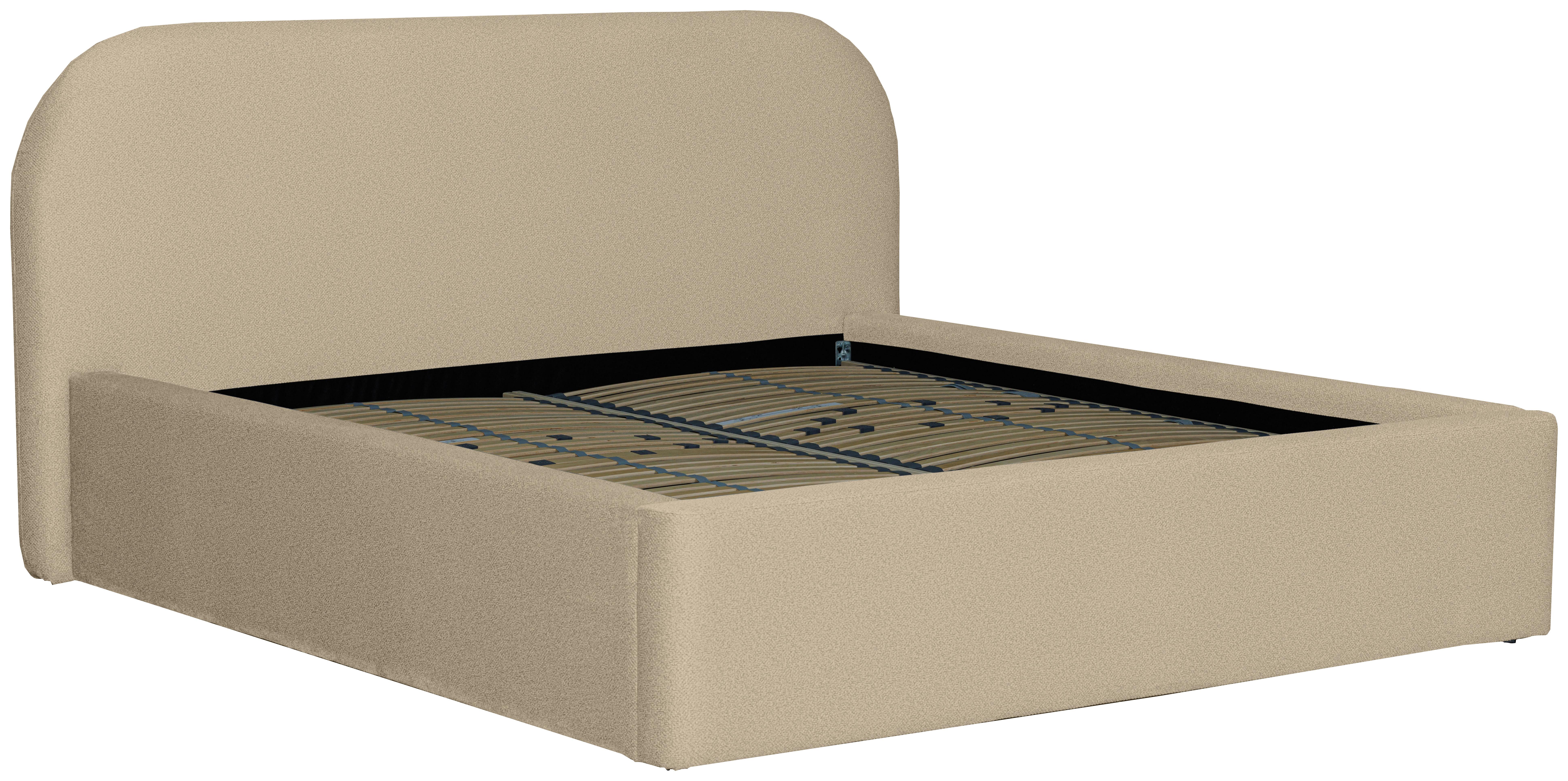 Oblazinjena Postelja Bilbao Storage, Sivobež, 180x200 - sivobež/črna, Design, tekstil/les (180/200cm) - Mömax