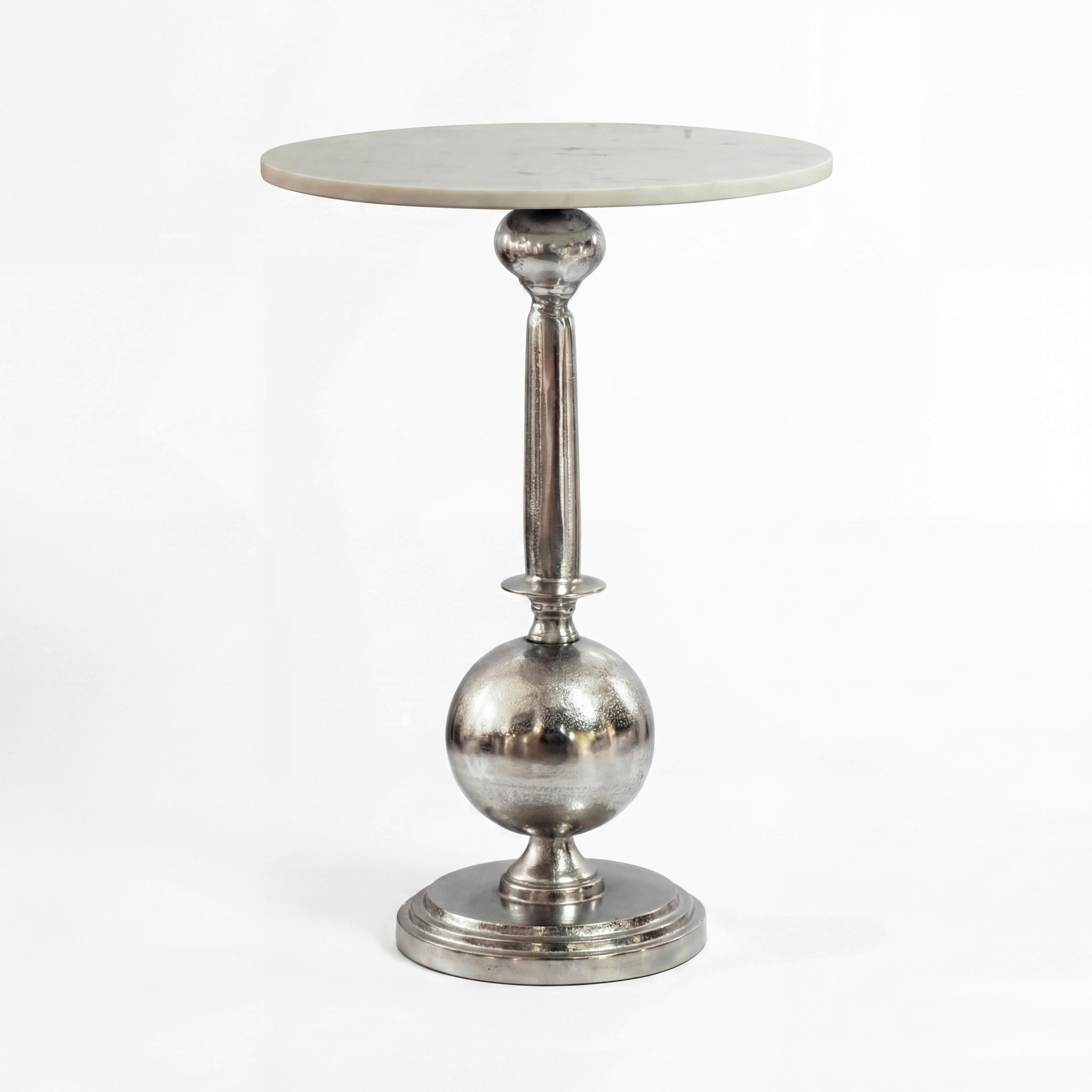 Beistelltisch Wl7.713 - Silberfarben, Design, Stein/Metall (40/40/57cm) - Livetastic
