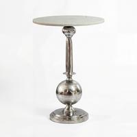 Beistelltisch Wl7.713 - Silberfarben, Design, Stein/Metall (40/40/57cm) - Livetastic