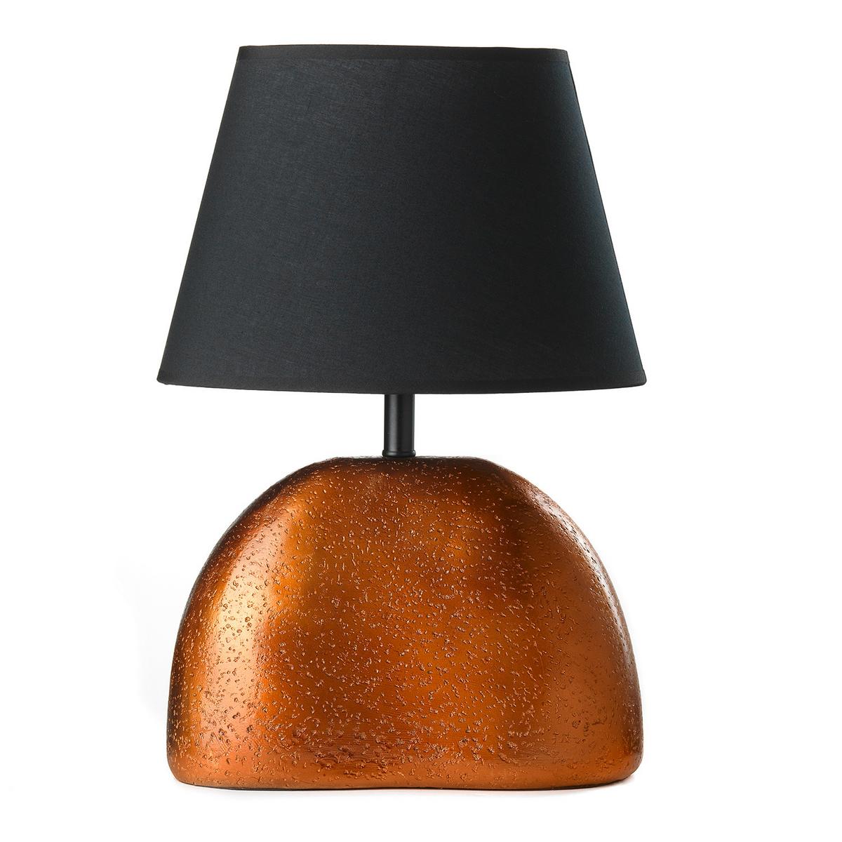 Tischleuchte Polly Schwarz/Bronze - Schwarz/Bronzefarben, Design, Keramik/Textil (30/20/45cm)