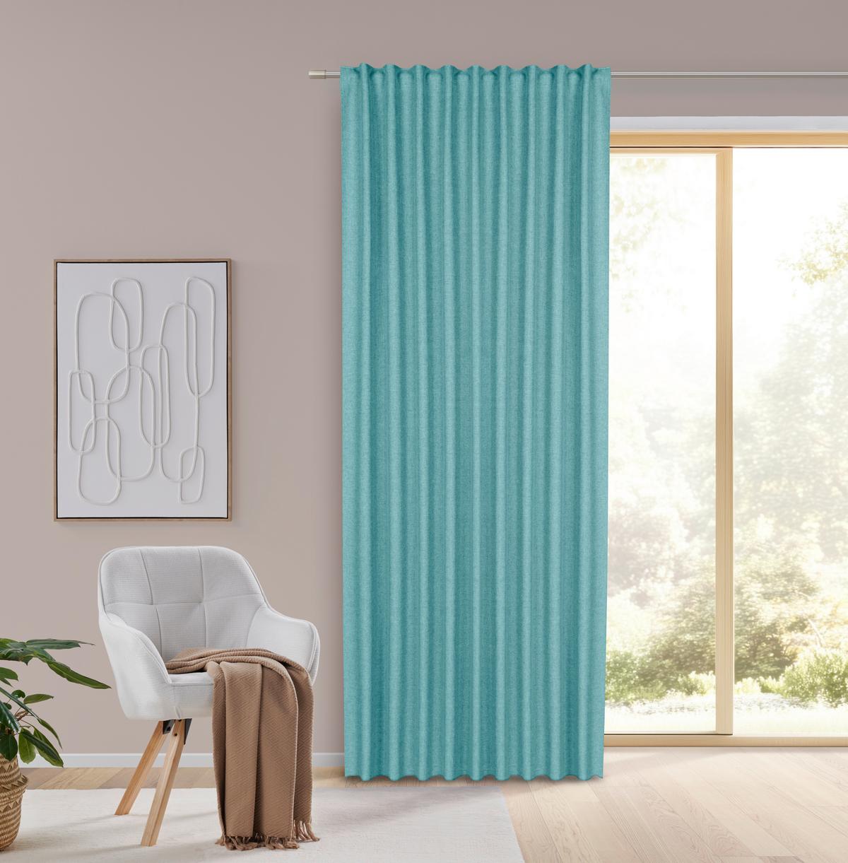 Fertigvorhang Ulrich In Hellblau Ca. 135x245cm - Hellblau, Textil (135/245cm) - Modern Living
