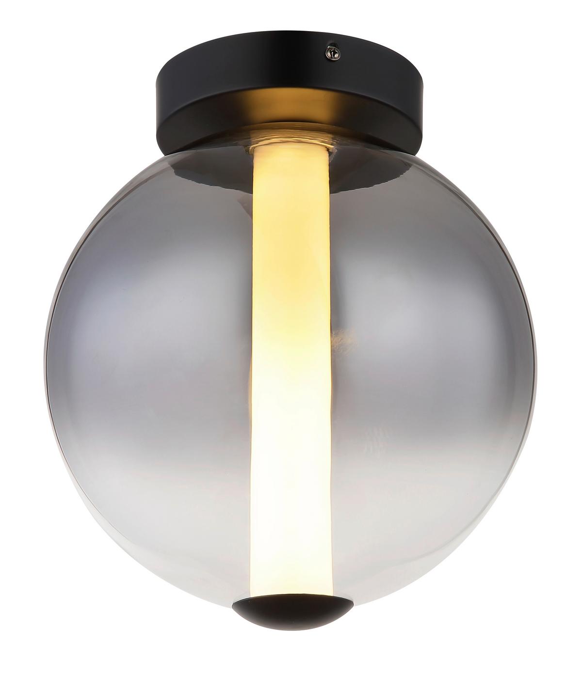 LED-DECKENLEUCHTE 15798D  LACY - Opal/Schwarz, Design, Glas/Kunststoff (25/28,5cm) - Globo