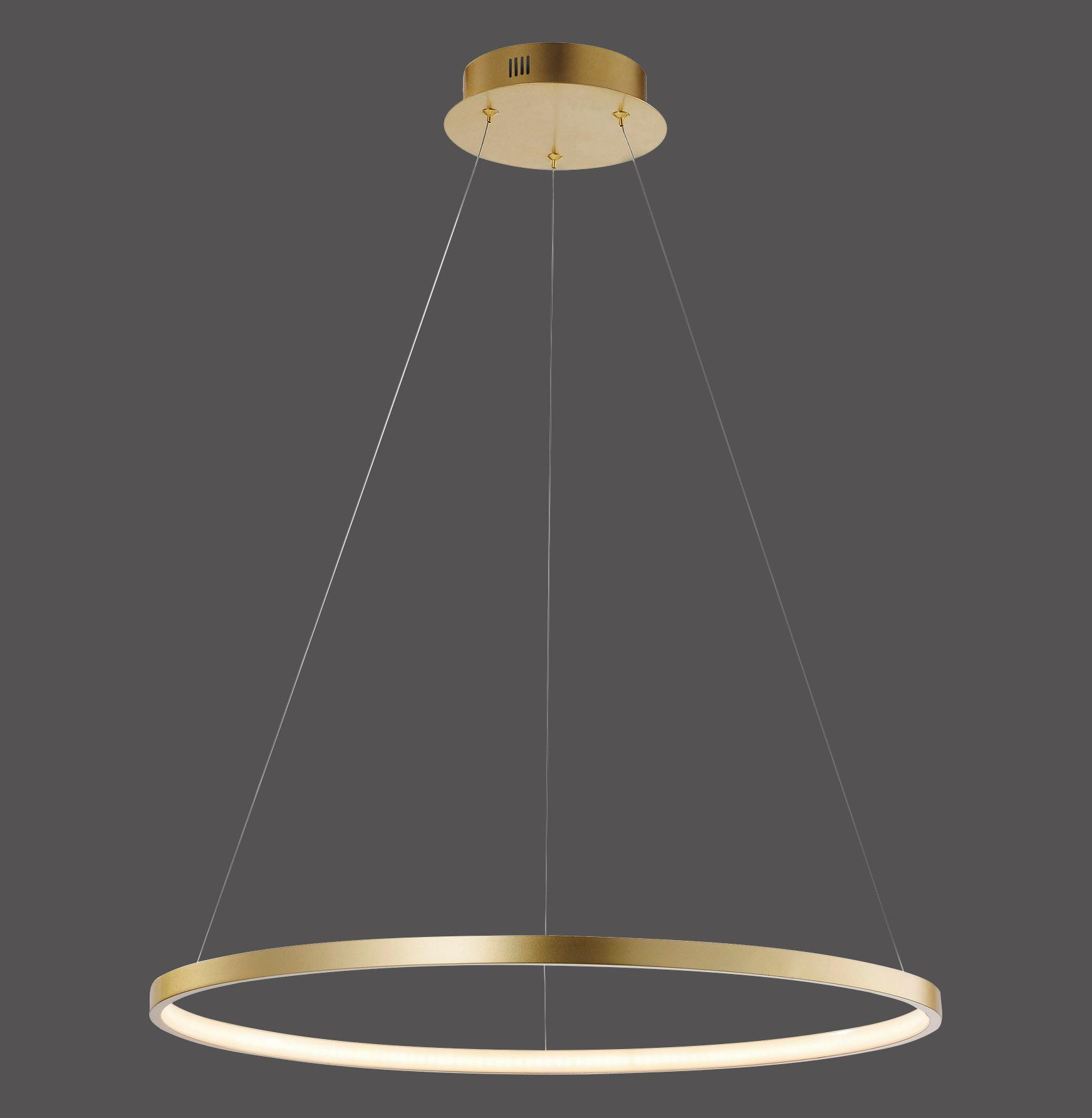 LAMPA WISZĄCA LED 11524-12 CIRCLE - kolor złoty, Design, tworzywo sztuczne/metal (60/60/120cm)
