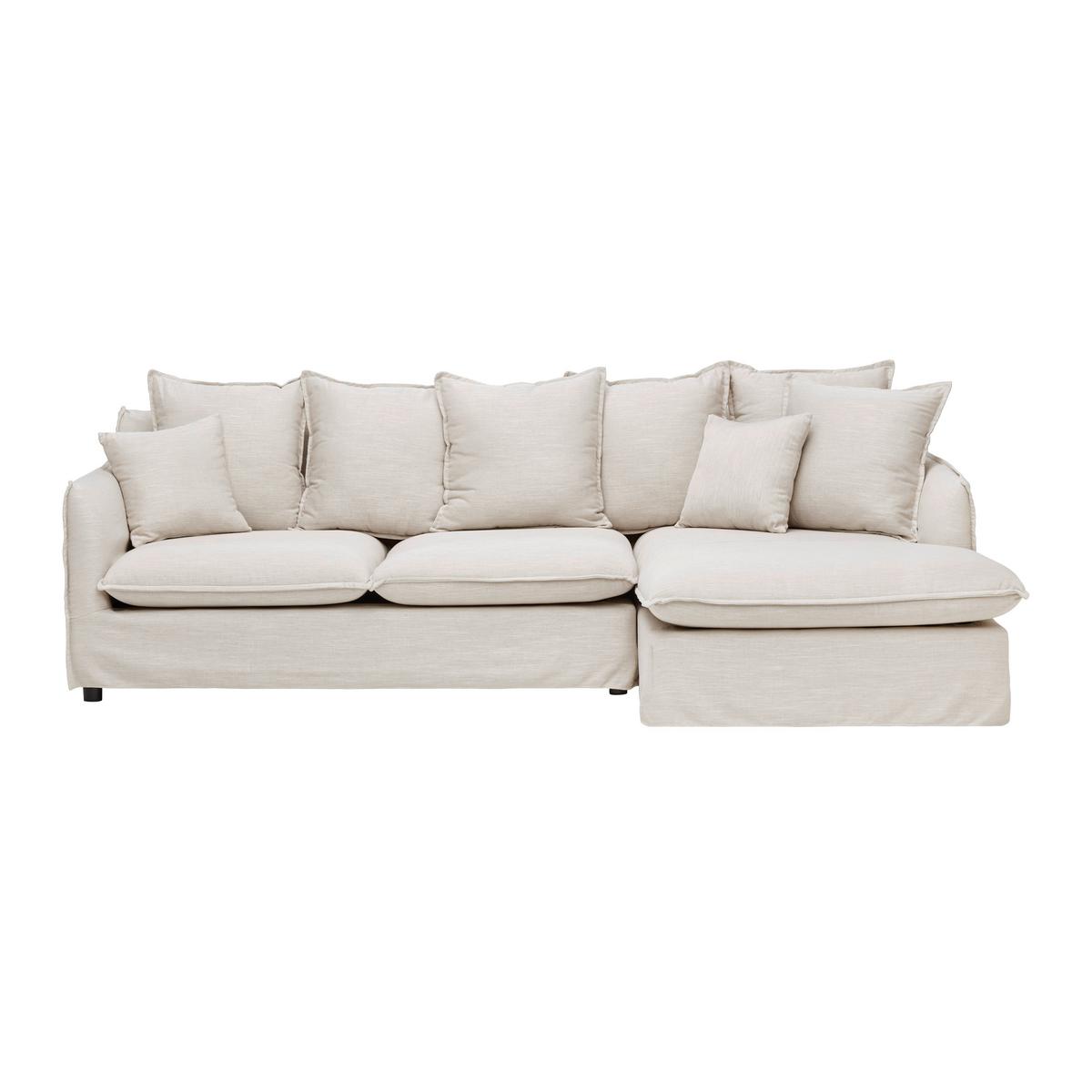 Sedežna Garnitura Elia - črna/naravne barve, Moderno, umetna masa/tekstil (265/84/158cm) - Bessagi Home